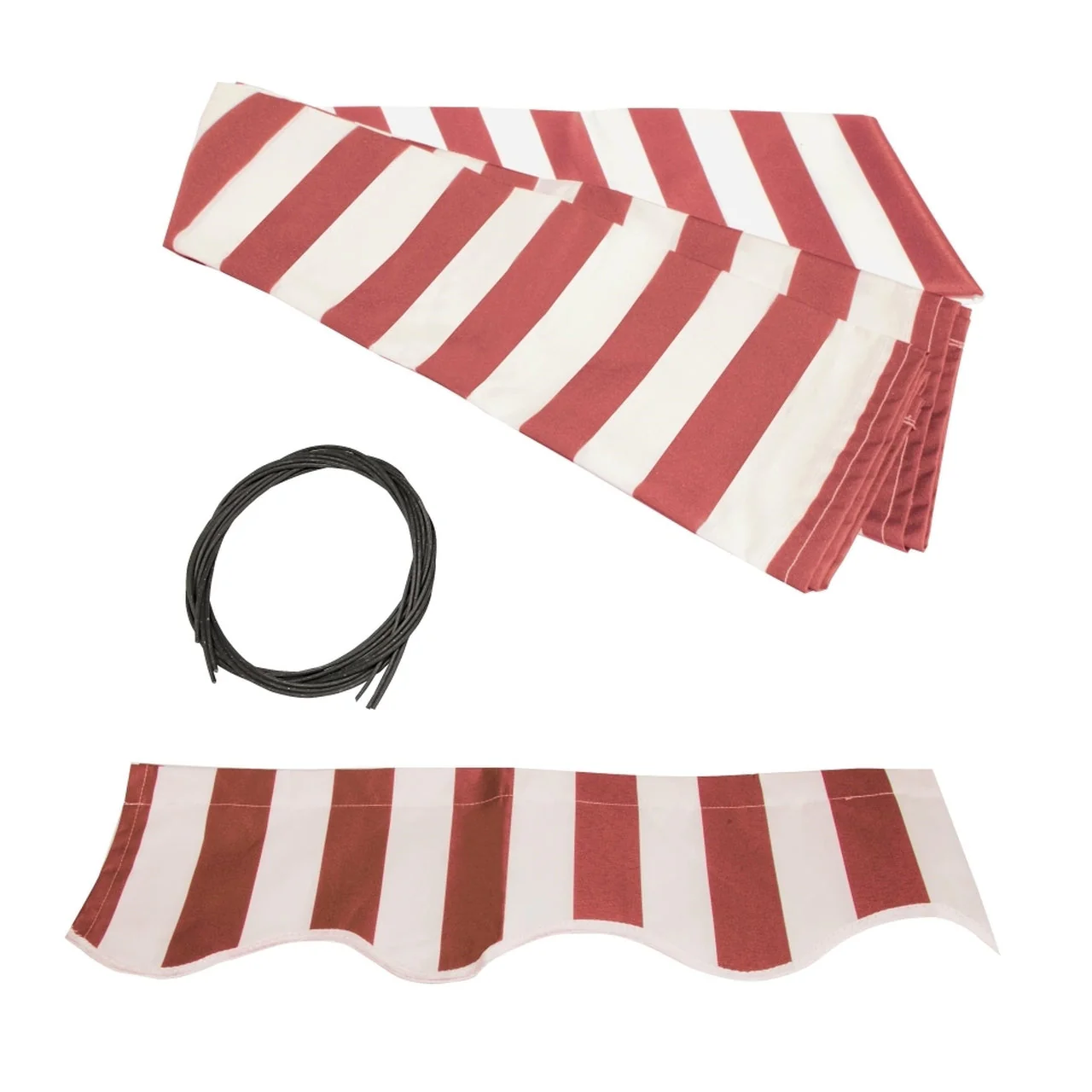 Aleko Half Cassette Motorized Retractable LED Luxury Patio Awning - 20 x 10 Feet - Red and White Stripes - Image 6