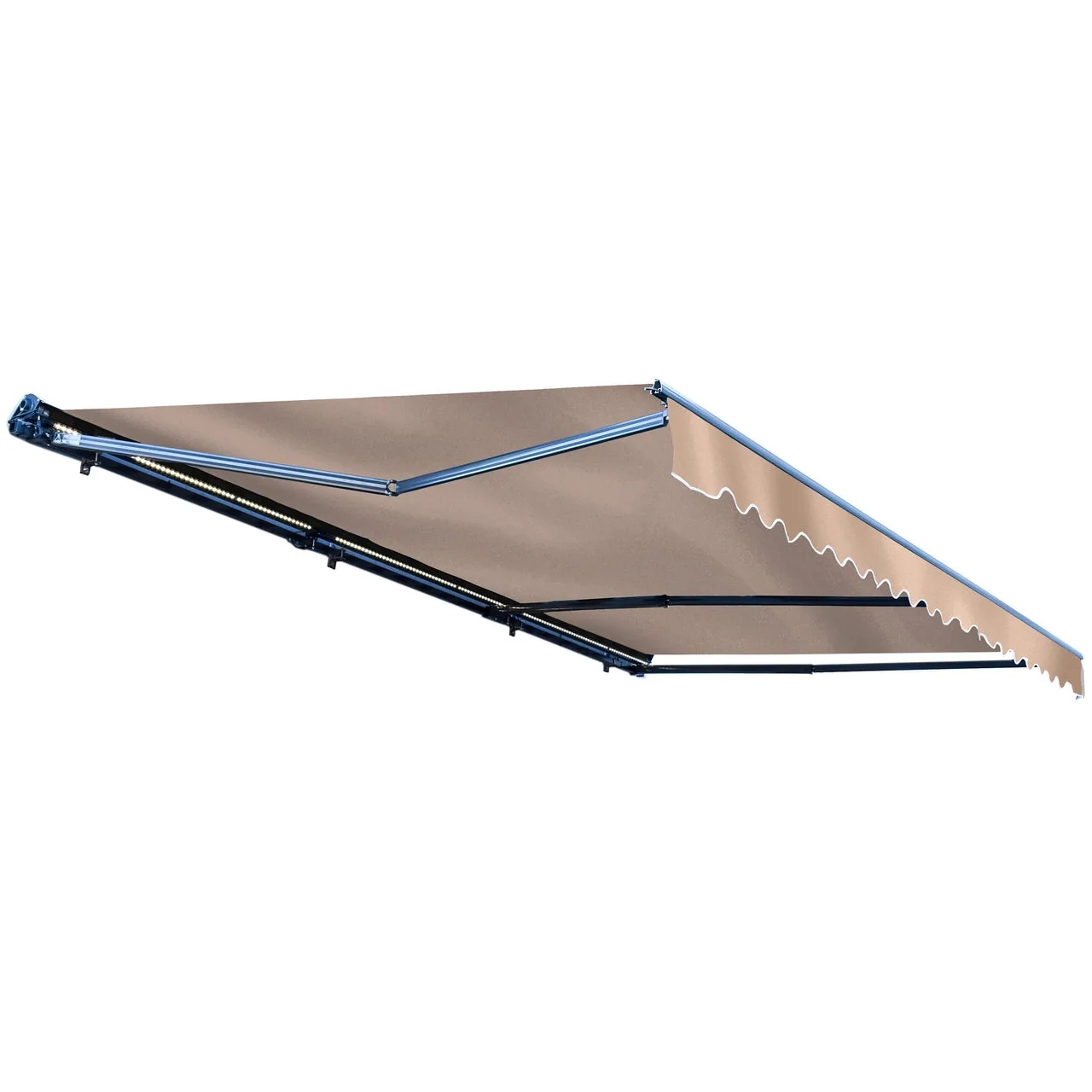Aleko Half Cassette Motorized Retractable LED Luxury Patio Awning - 20 x 10 Feet - Sand - Image 3