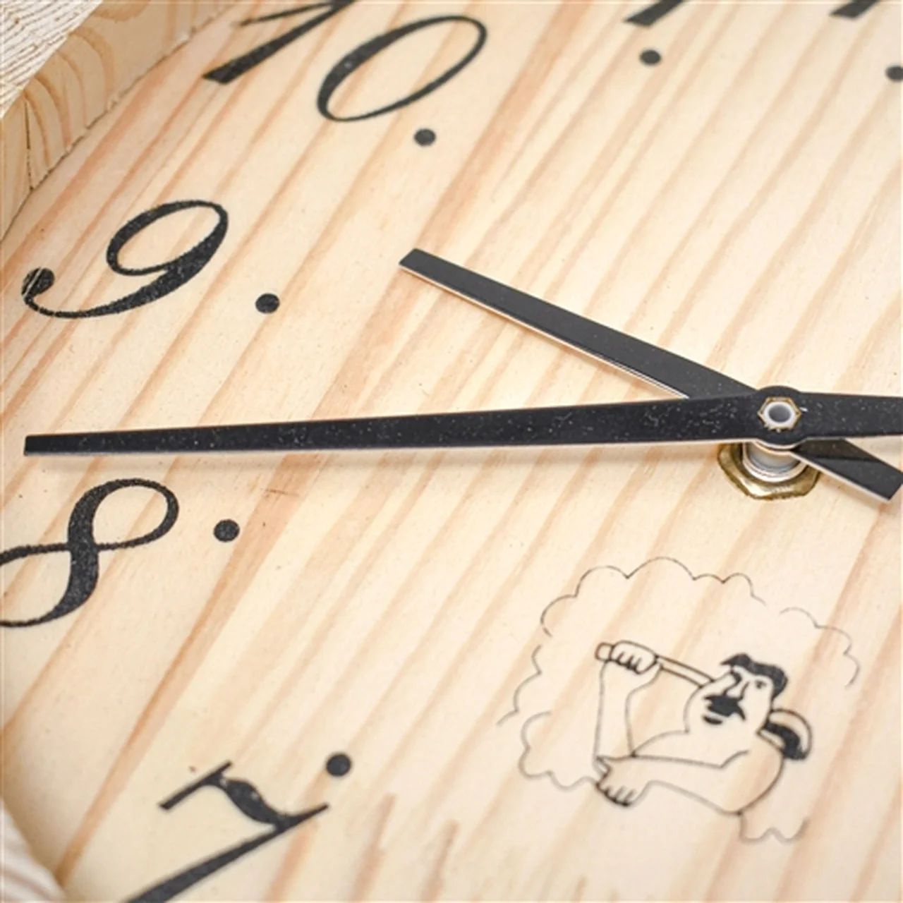 Aleko Handcrafted Analog Clock in Finnish Pine Wood - Image 5