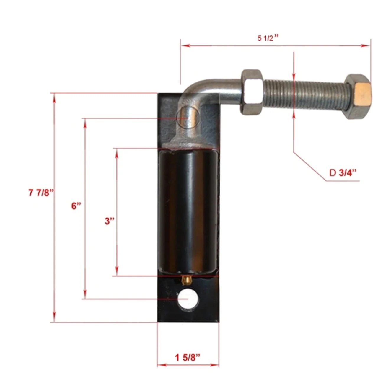 Aleko Heavy-Duty Hinge J-Bolt for Driveway Gates - 3/4-Inch - LM115