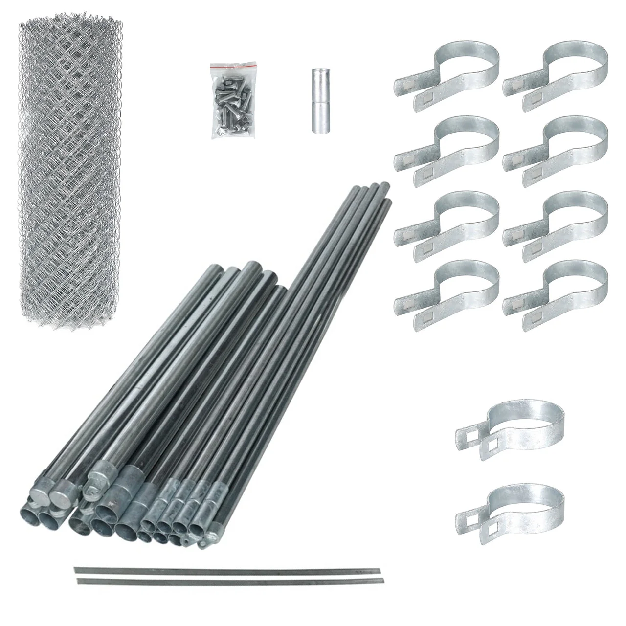 Aleko KITCLF5X50 Galvanized Steel Chain Link Fence 5X50 Feet Complete Kit