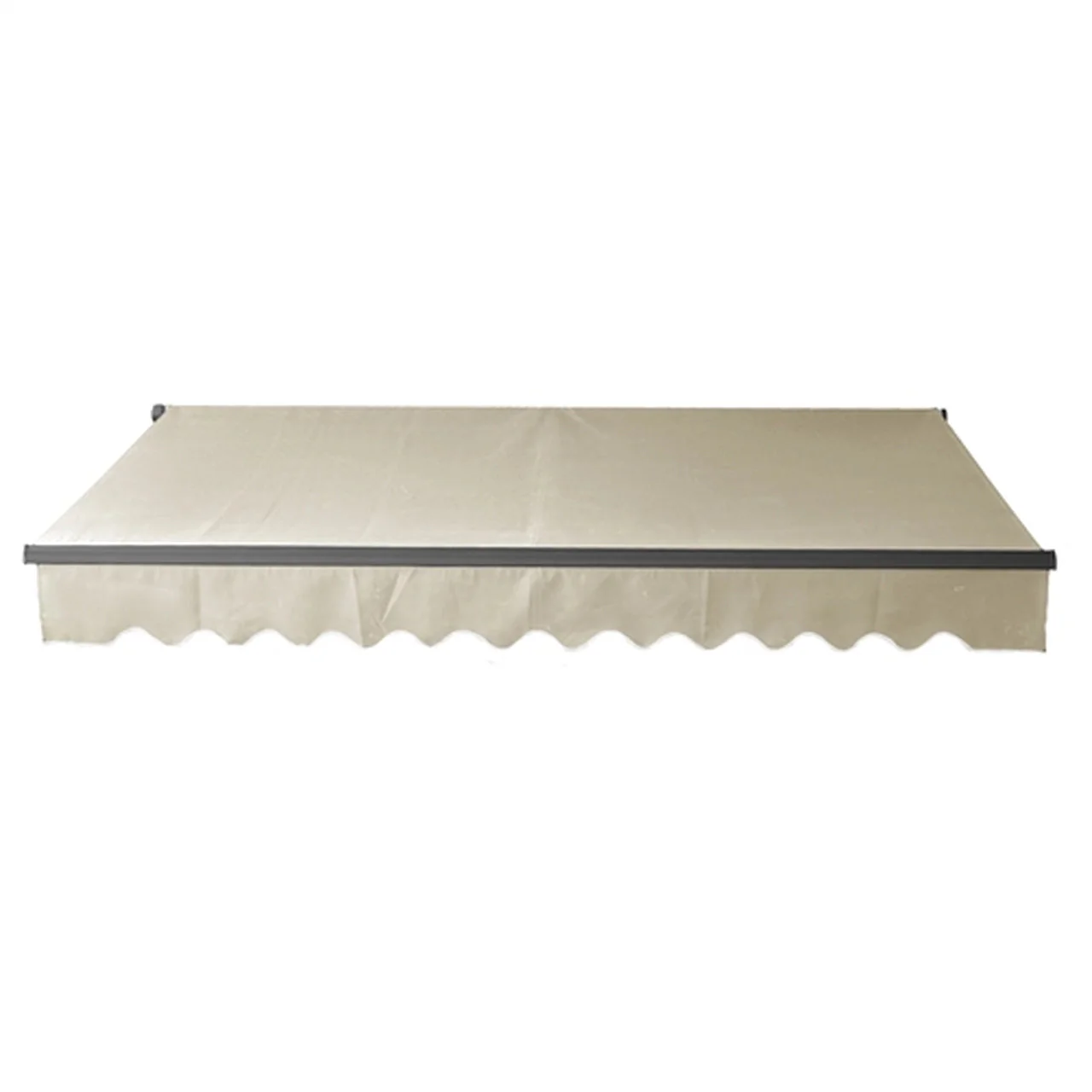 Aleko Motorized Retractable Black Frame Patio Awning 10 x 8 Feet - Ivory