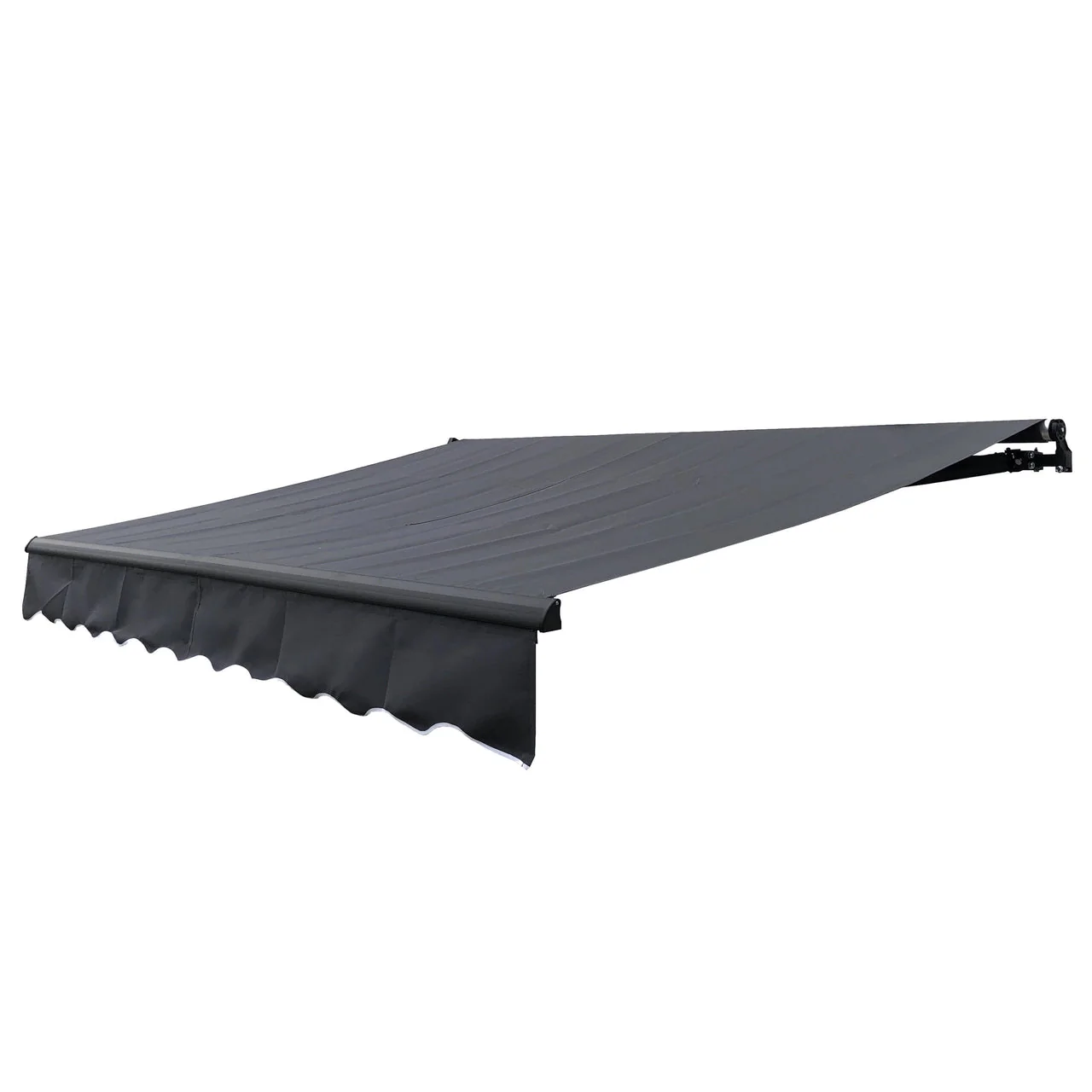 Aleko Motorized Retractable Black Frame Patio Awning 13 x 10 Feet - Gray - Image 2