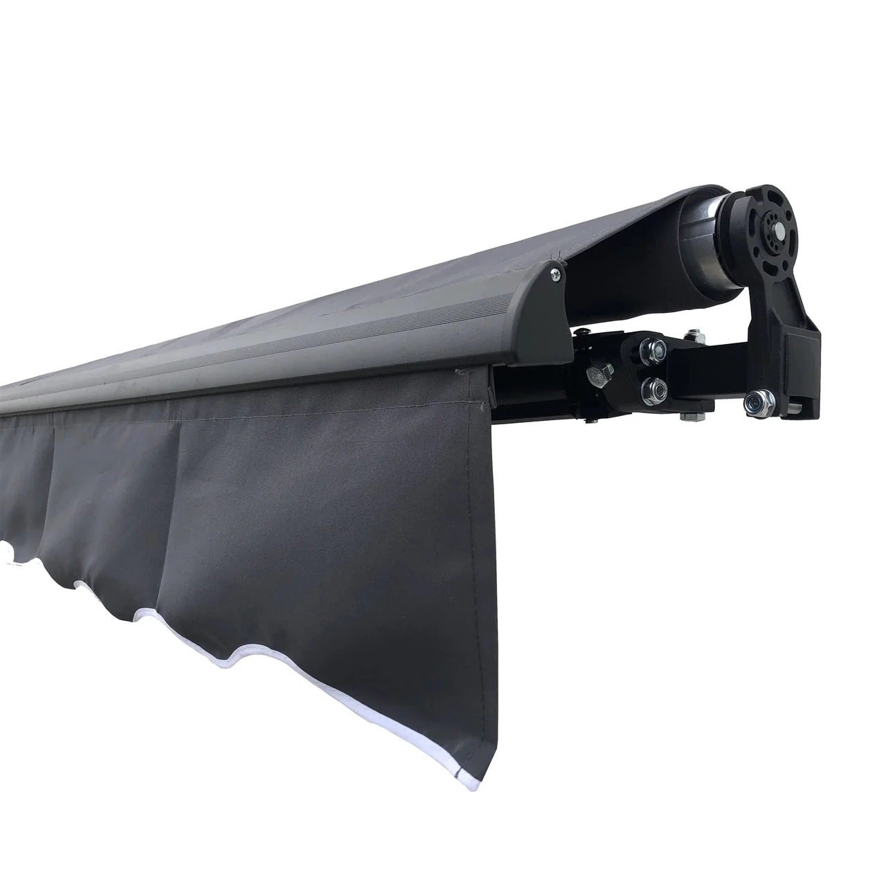 Aleko Motorized Retractable Black Frame Patio Awning 13 x 10 Feet - Gray - Image 3