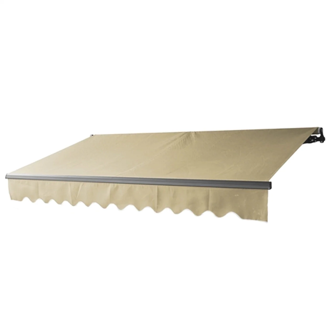 Aleko Motorized Retractable Black Frame Patio Awning 13 x 10 Feet - Ivory - Image 2