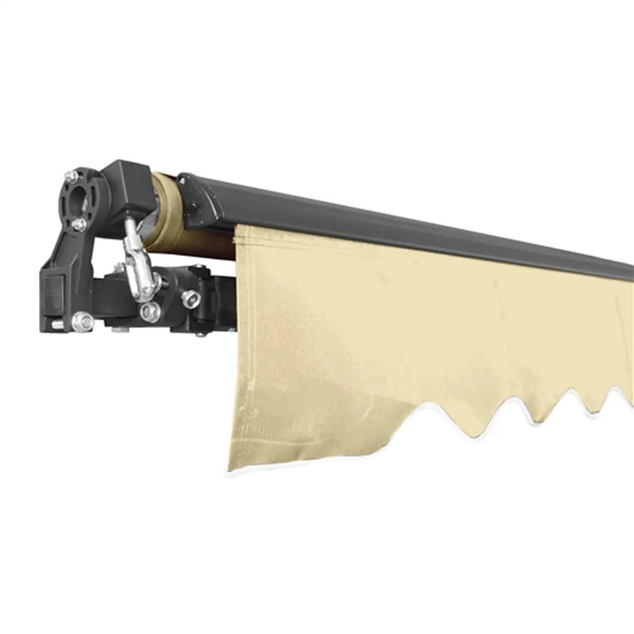 Aleko Motorized Retractable Black Frame Patio Awning 13 x 10 Feet - Ivory - Image 3