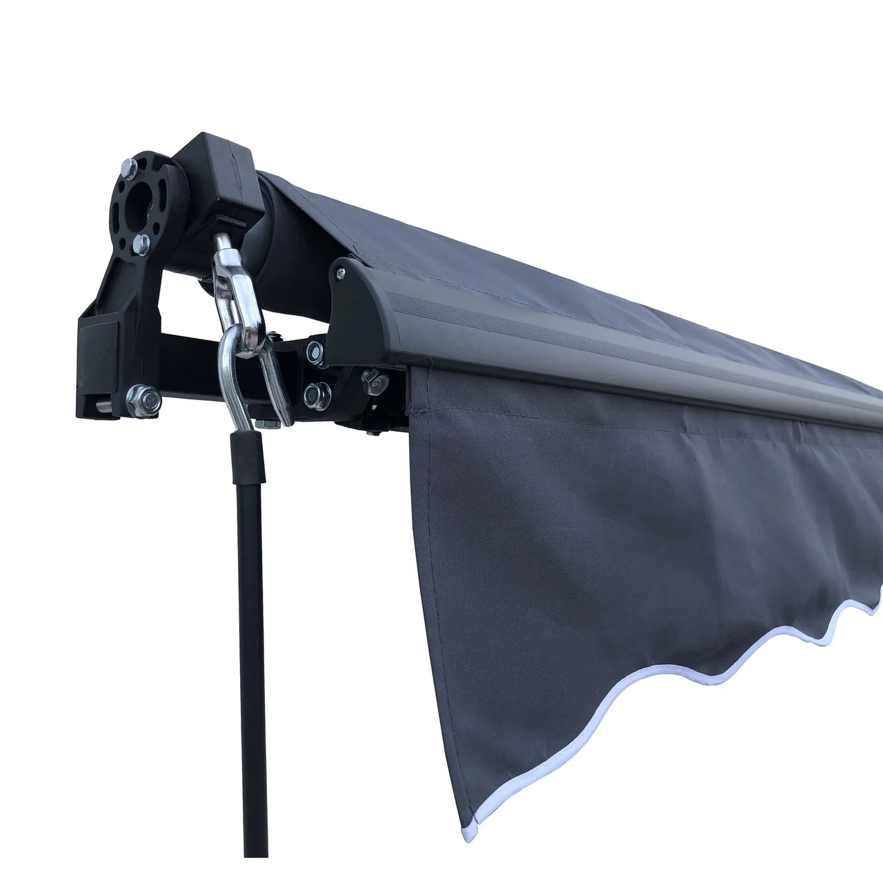 Aleko Motorized Retractable Black Frame Patio Awning 16 x 10 Feet - Gray - Image 4