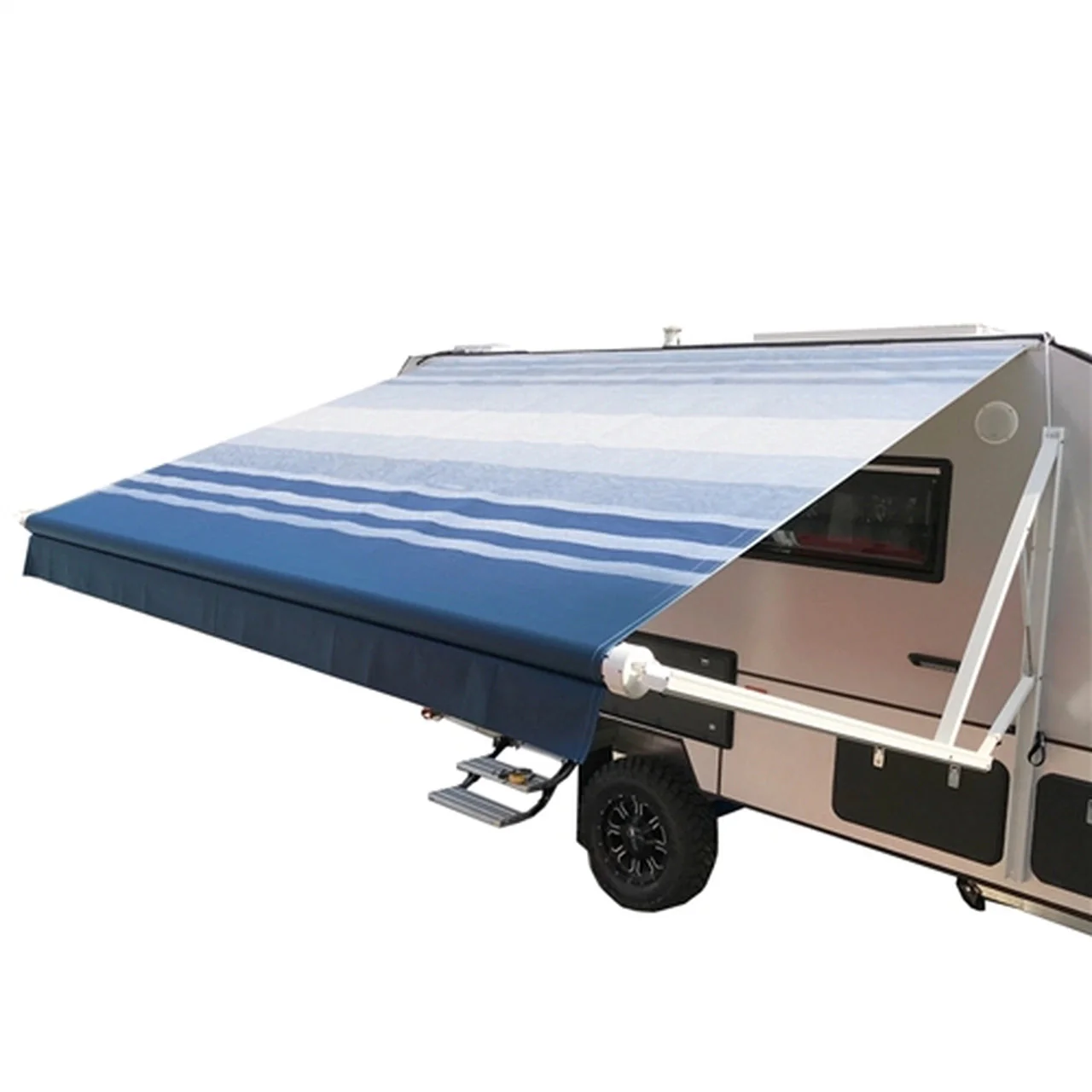 Aleko Motorized Retractable RV Awning - 10 x 8 Feet - Blue Striped - Image 7