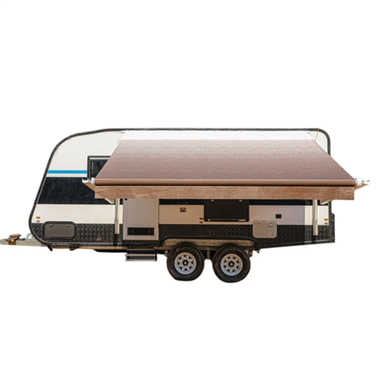 Aleko Motorized Retractable RV Awning - 10 x 8 Feet - Brown Fade