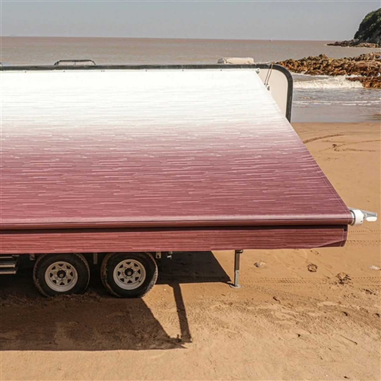 Aleko Motorized Retractable RV Awning - 10 x 8 Feet - Burgundy Fade - Image 3