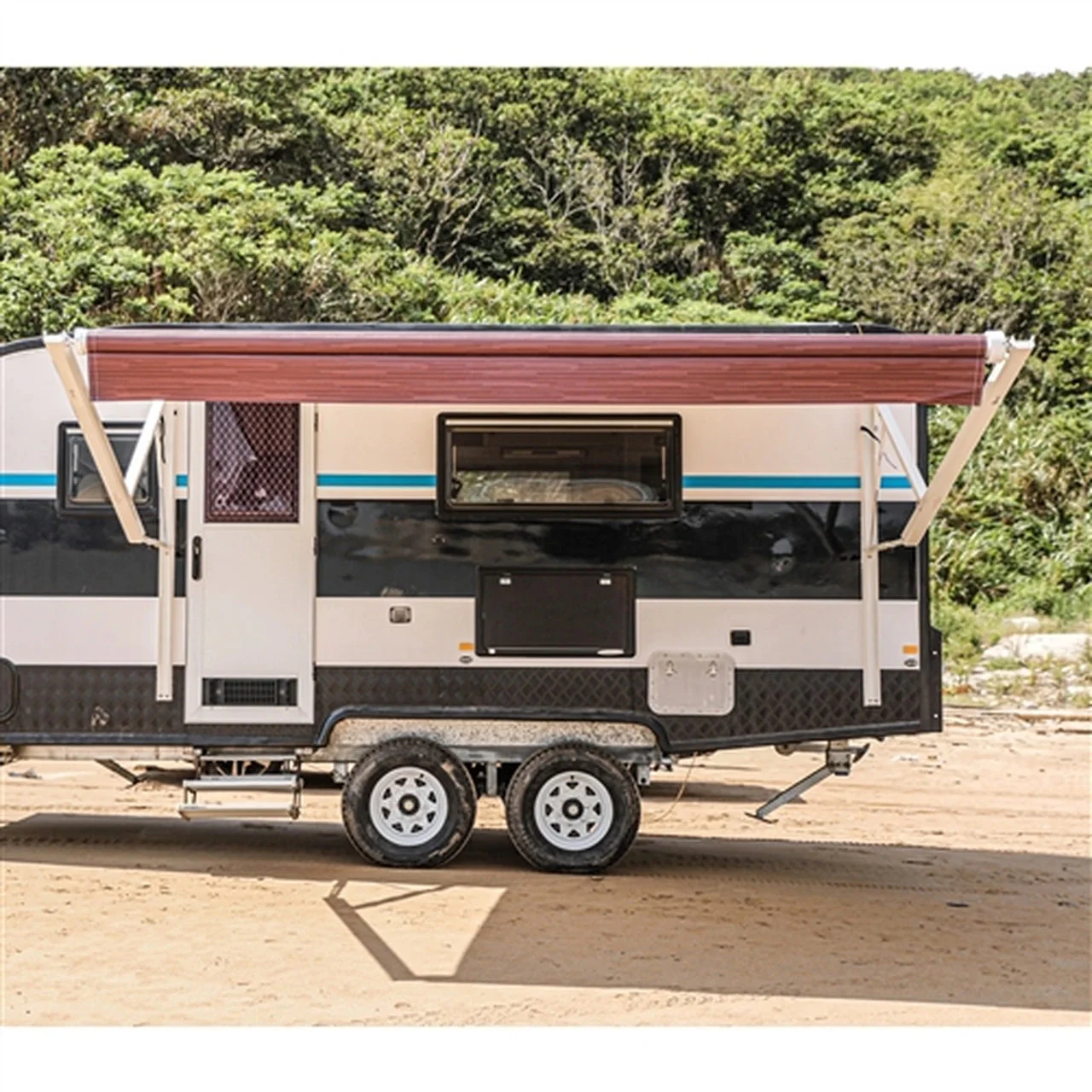 Aleko Motorized Retractable RV Awning - 10 x 8 Feet - Burgundy Fade - Image 5