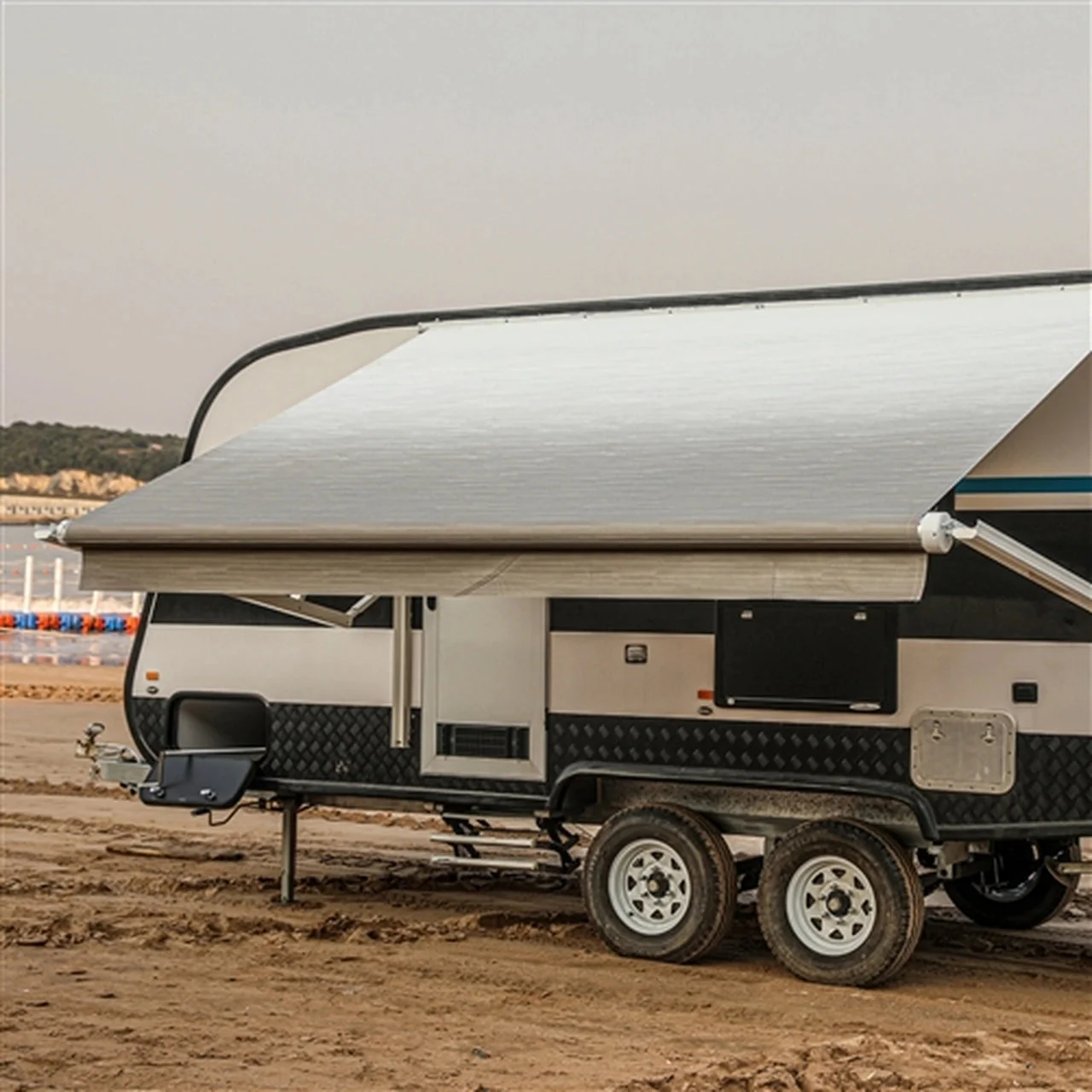 Aleko Motorized Retractable RV Awning - 10 x 8 Feet - Grey - Image 6