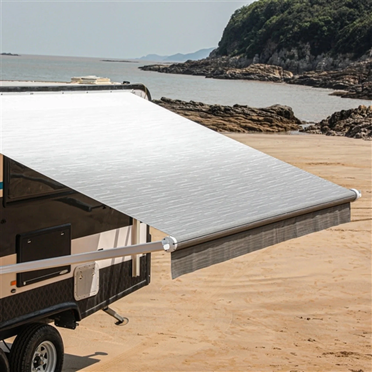 Aleko Motorized Retractable RV Awning - 10 x 8 Feet - Grey - Image 8