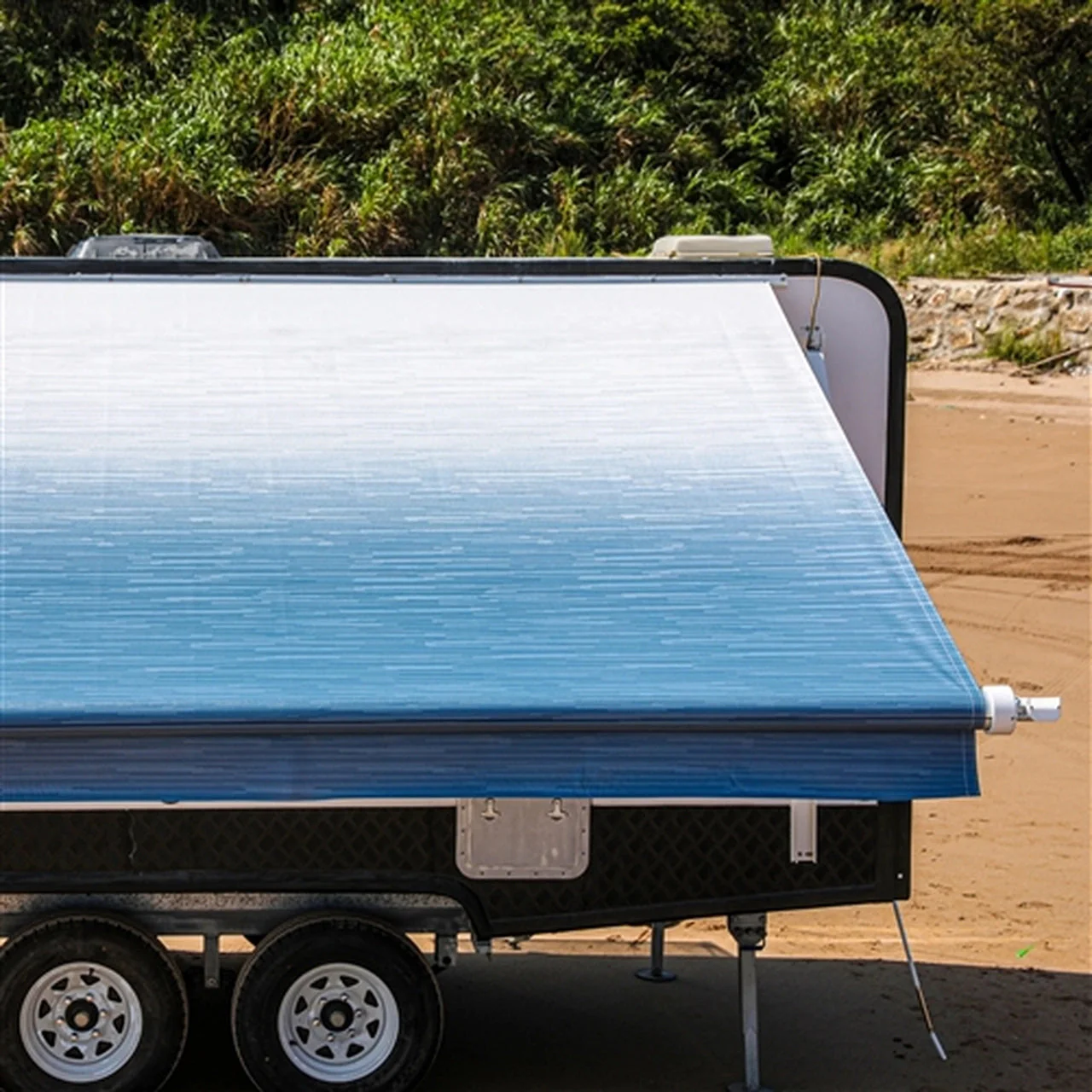 Aleko Motorized Retractable RV Awning - 15 x 8 Feet - Blue Fade - Image 2