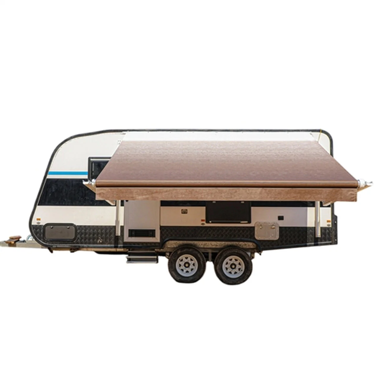 Aleko Motorized Retractable RV Awning - 15 x 8 Feet - Brown Fade