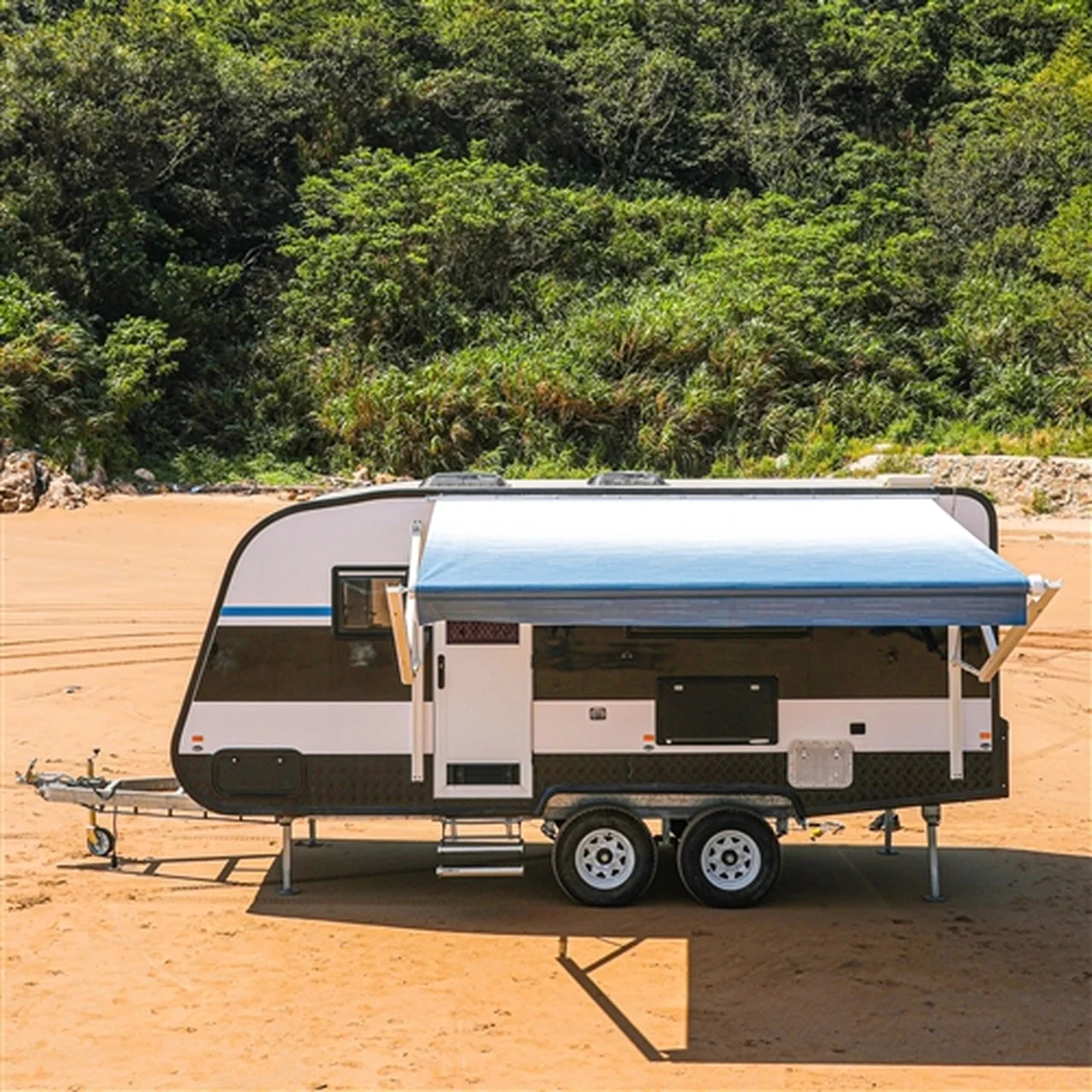 Aleko Motorized Retractable RV Awning - 8 x 8 Feet - Blue Fade - Image 5