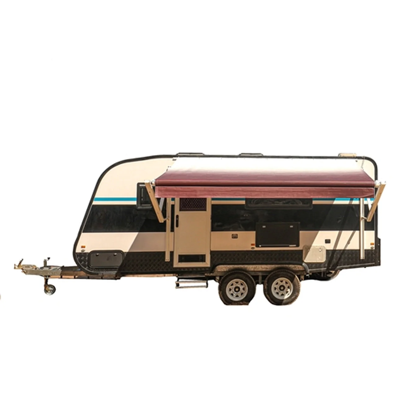 Aleko Motorized Retractable RV Awning - 8 x 8 Feet - Burgundy Fade