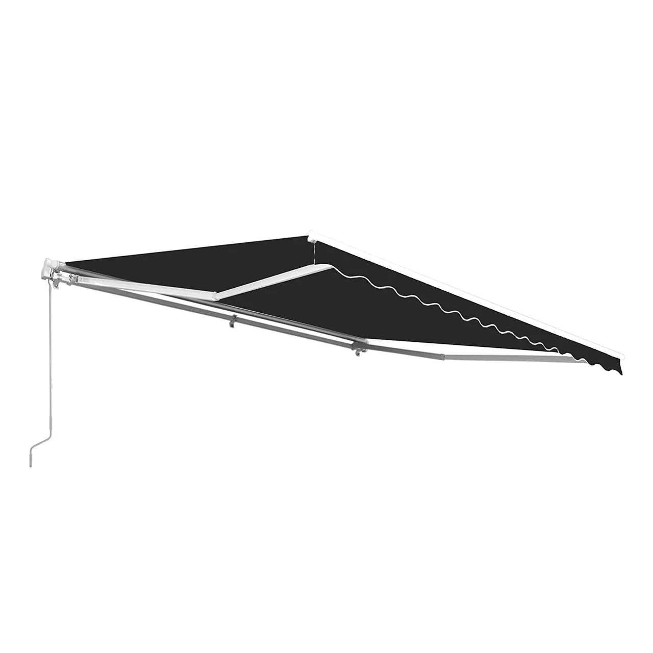 Aleko Motorized Retractable White Frame Patio Awning 12 x 10 Feet - Black - Image 4