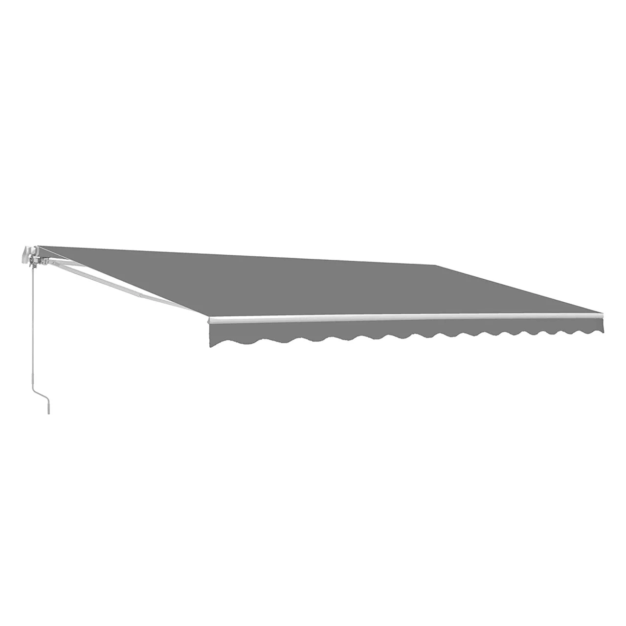 Aleko Motorized Retractable White Frame Patio Awning - 13 x 10 Feet - Gray