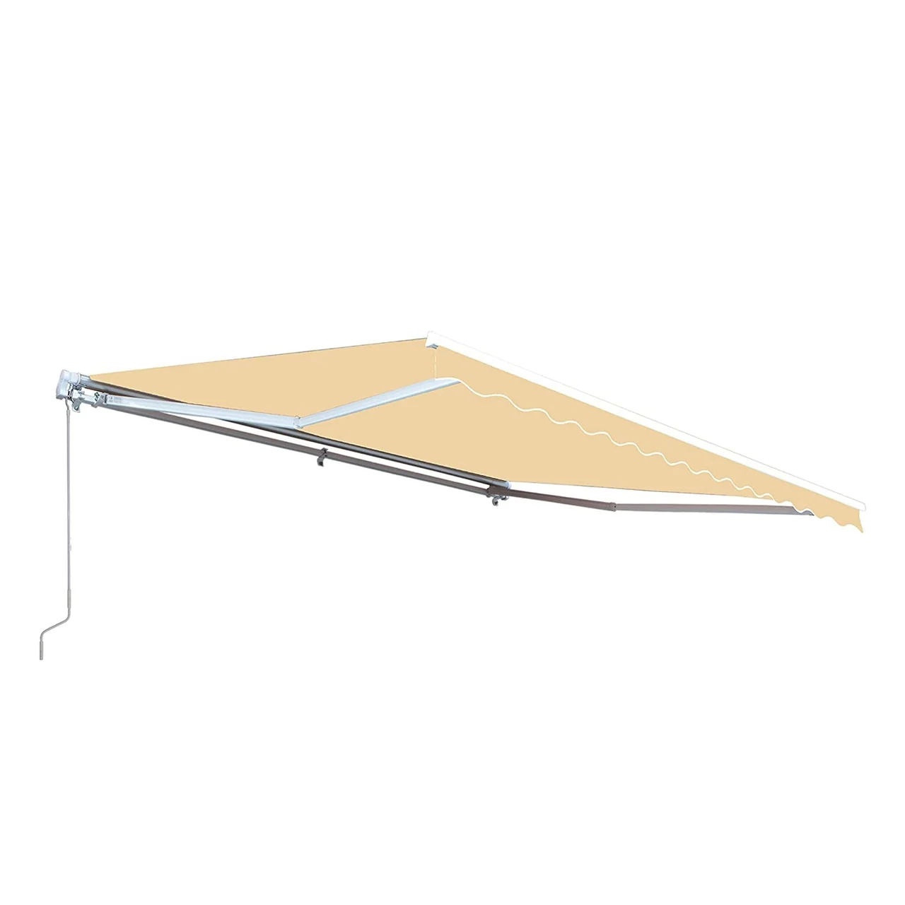 Aleko Motorized Retractable White Frame Patio Awning - 13 x 10 Feet - Ivory - Image 5