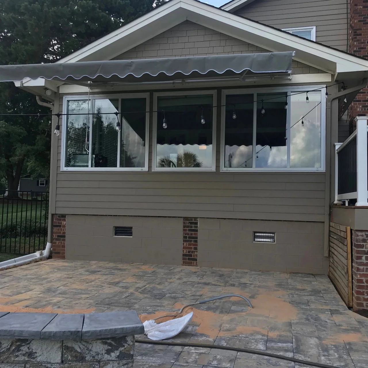 Aleko Motorized Retractable White Frame Patio Awning - 16 x 10 Feet - Gray - Image 5