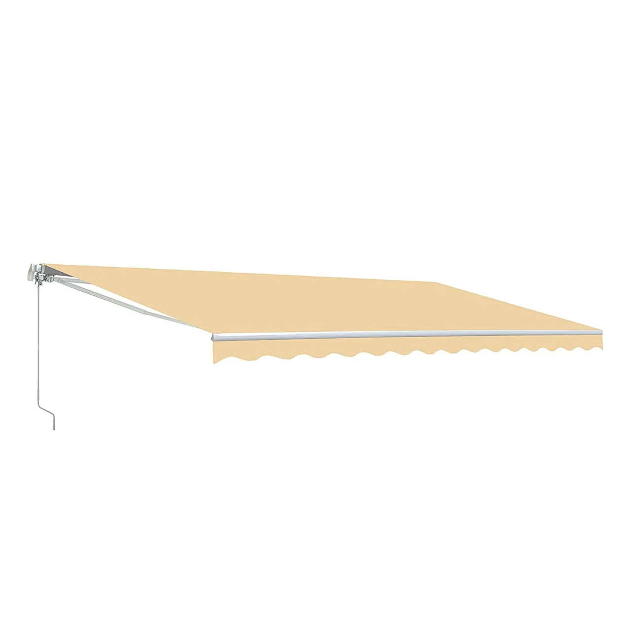 Aleko Motorized Retractable White Frame Patio Awning - 16 x 10 Feet - Ivory - Image 4