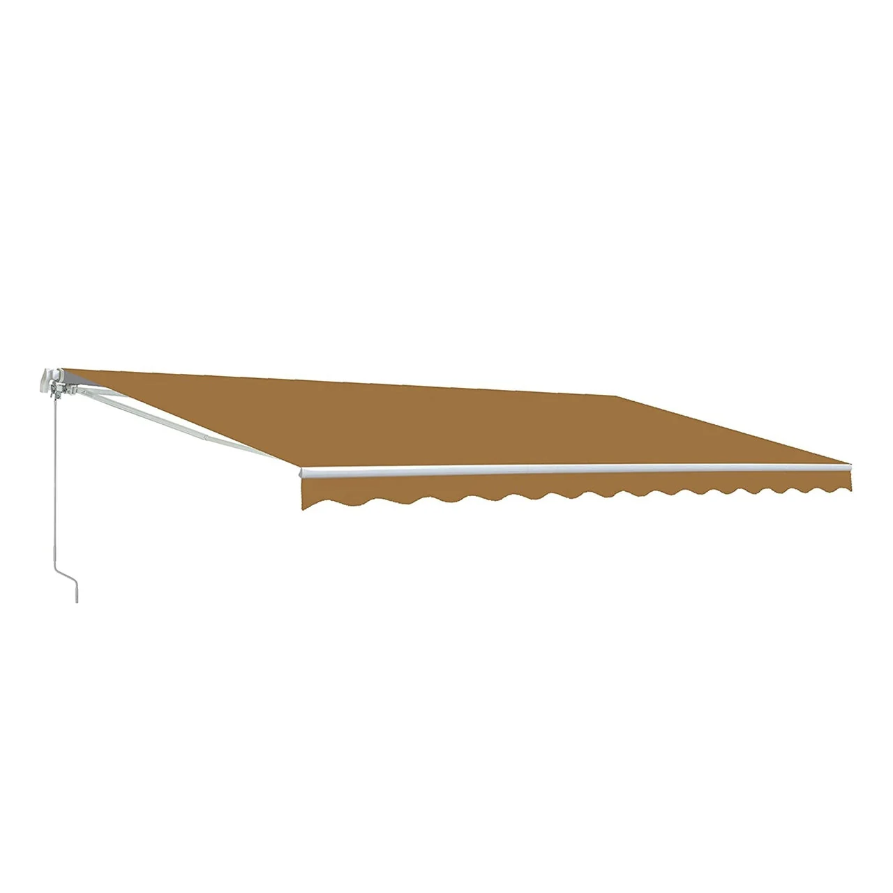 Aleko Motorized Retractable White Frame Patio Awning - 16 x 10 Feet - Sand - Image 4