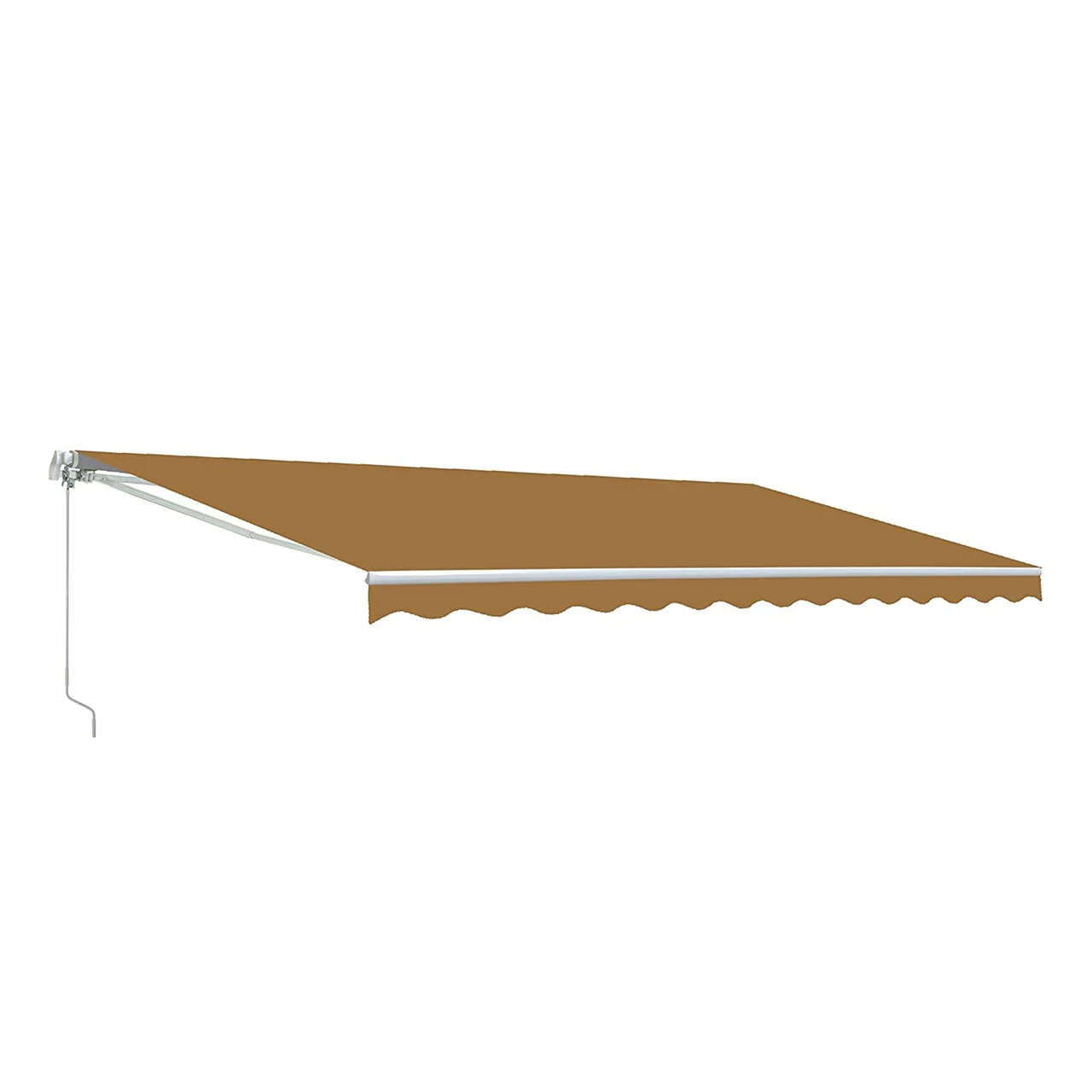 Aleko Motorized Retractable White Frame Patio Awning - 20 x 10 Feet - Sand - Image 4