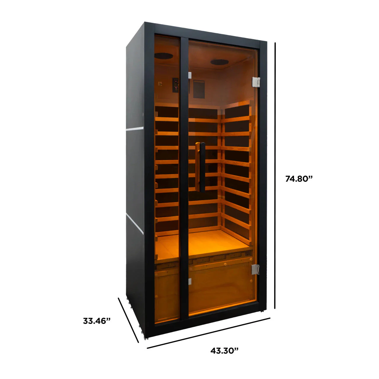 Aleko Oasis Hemlock Infrared Sauna - 1 Person - SIR1OASBLK-AP - Image 2
