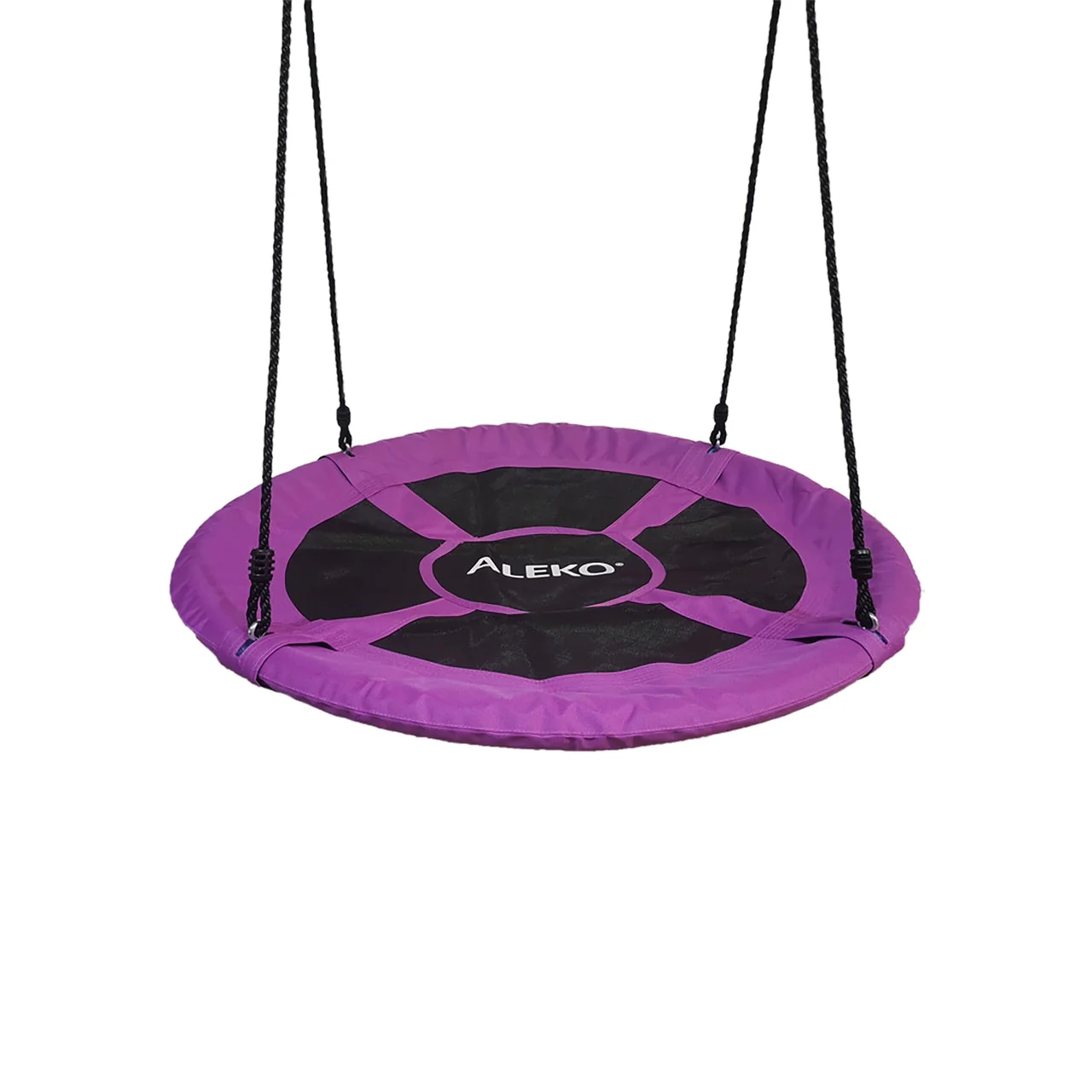 Aleko Outdoor furniture Outdoor Saucer Platform Swing with Adjustable Hanging Ropes - 40 Inches - Purple-1643109275