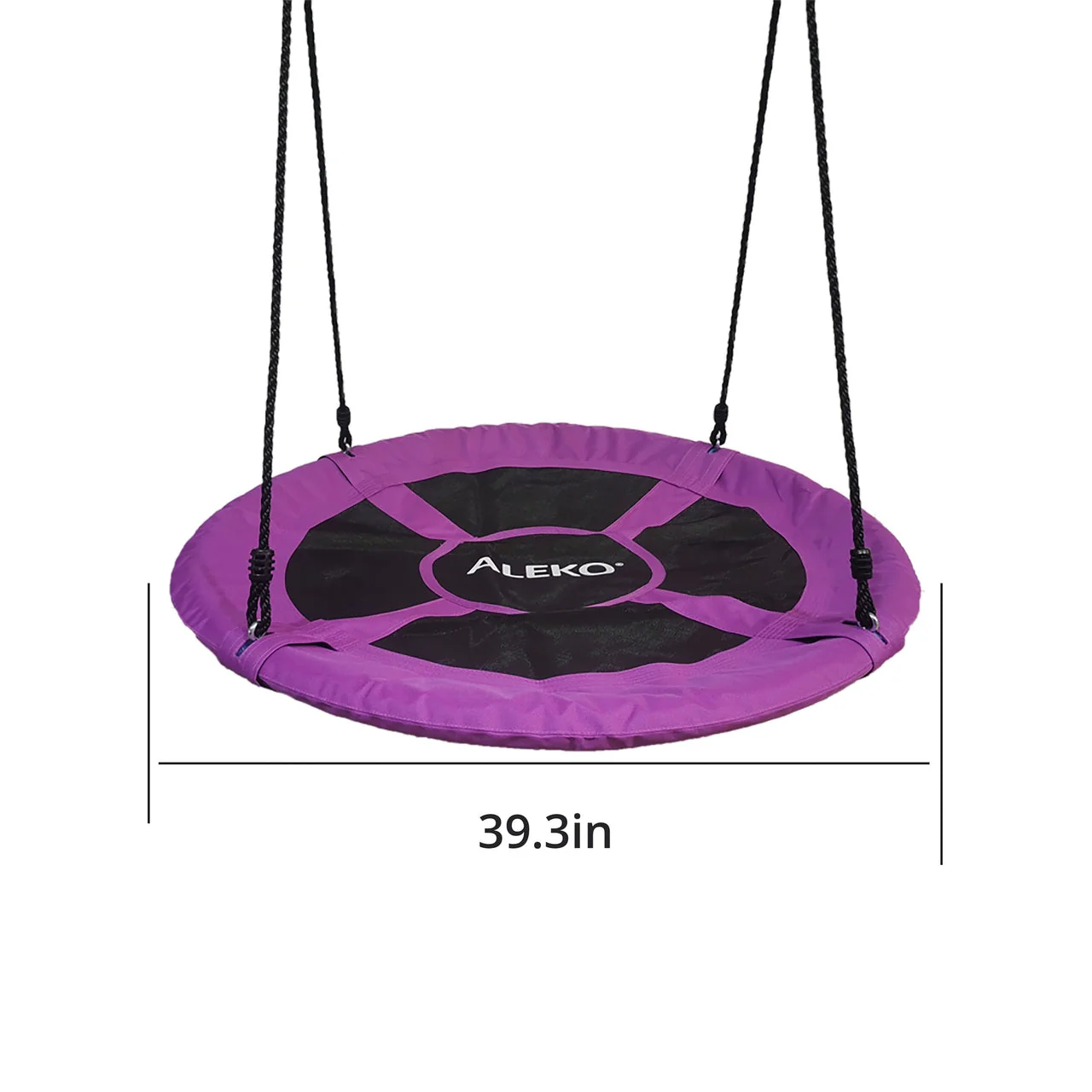 Aleko Outdoor furniture Outdoor Saucer Platform Swing with Adjustable Hanging Ropes - 40 Inches - Purple-1643109275 - Image 2