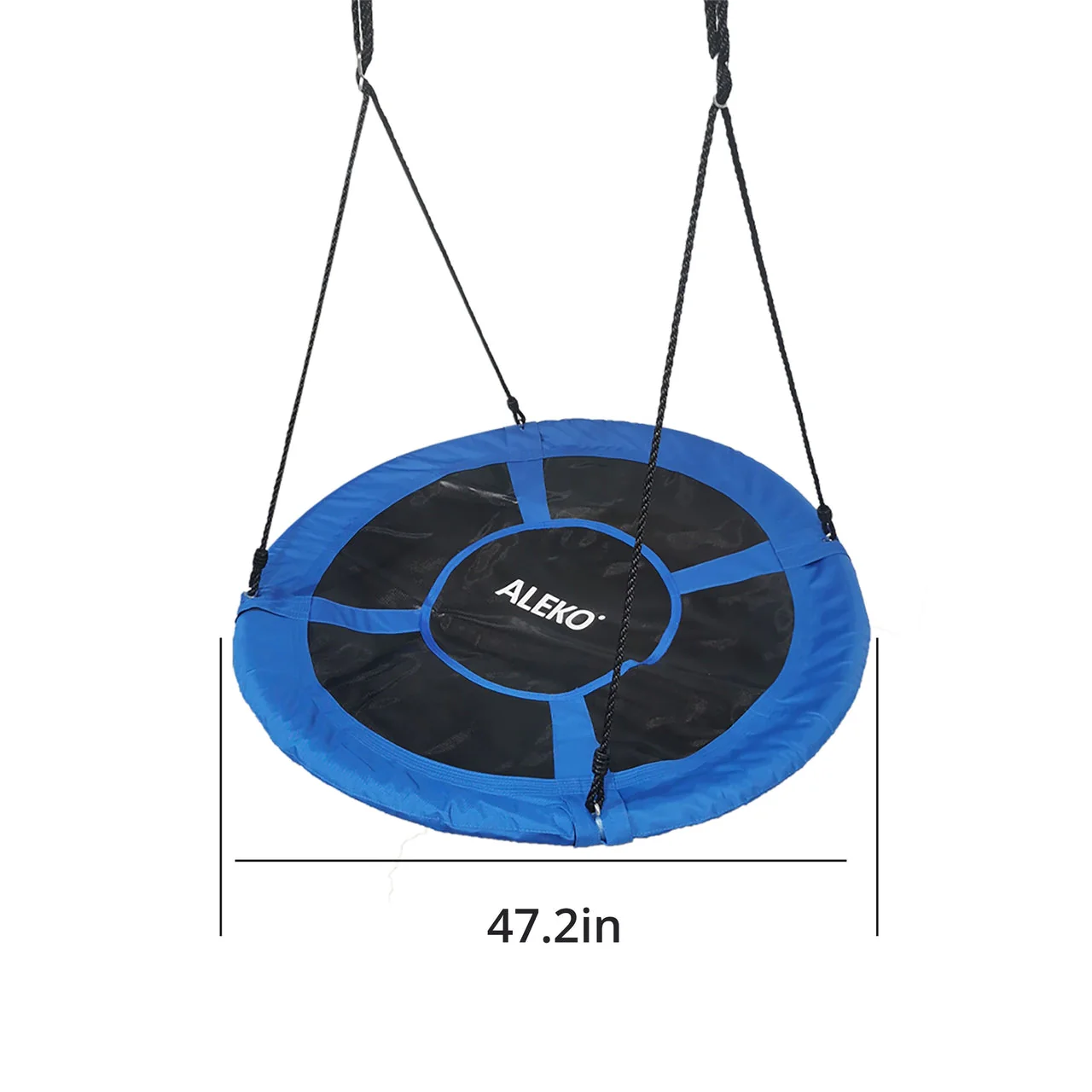 Aleko Outdoor furniture Outdoor Saucer Platform Swing with Adjustable Hanging Ropes - 47 Inches - Blue-1643109292 - Image 2