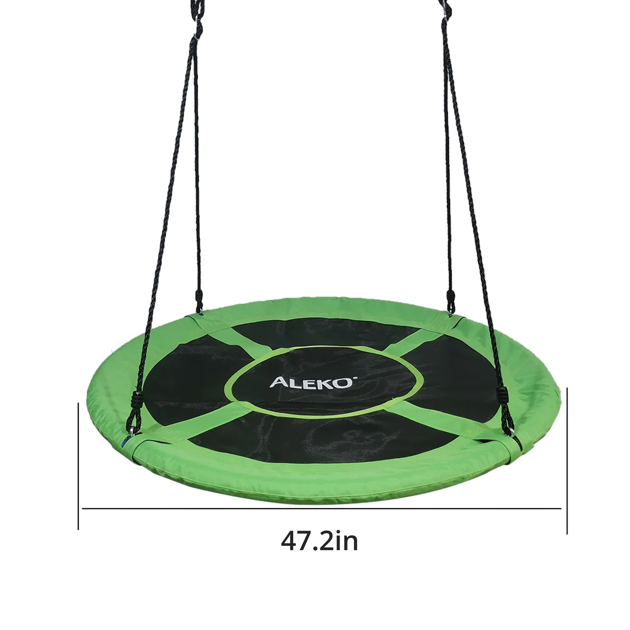 Aleko Outdoor furniture Outdoor Saucer Platform Swing with Adjustable Hanging Ropes - 47 Inches - Green-1643109284