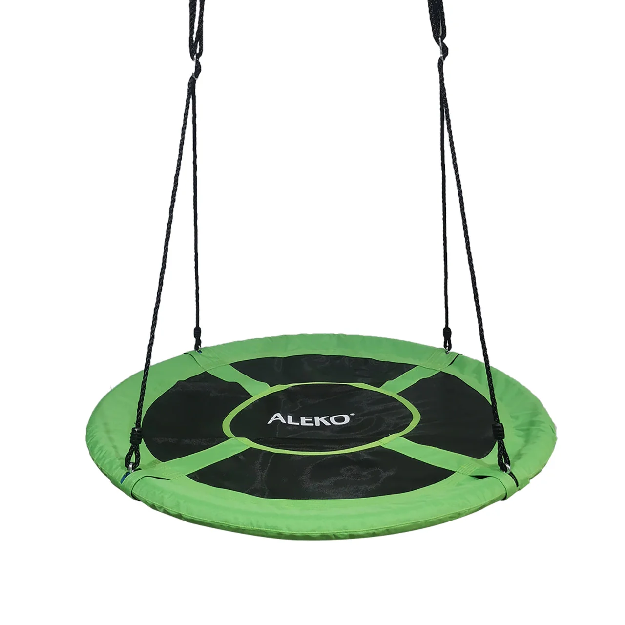 Aleko Outdoor furniture Outdoor Saucer Platform Swing with Adjustable Hanging Ropes - 47 Inches - Green-1643109284 - Image 2