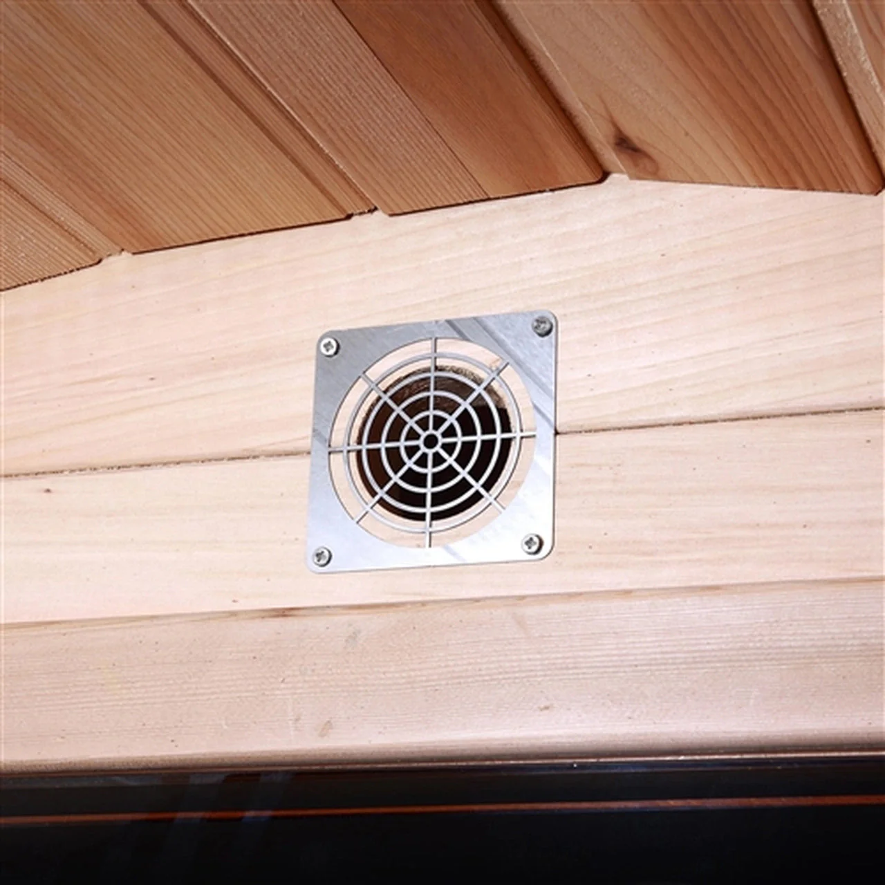 Aleko Outdoor or Indoor Western Red Cedar Wet Dry Barrel Sauna - Front Porch Canopy - 9 kW ETL Certified Heater - 8 Person - Image 7