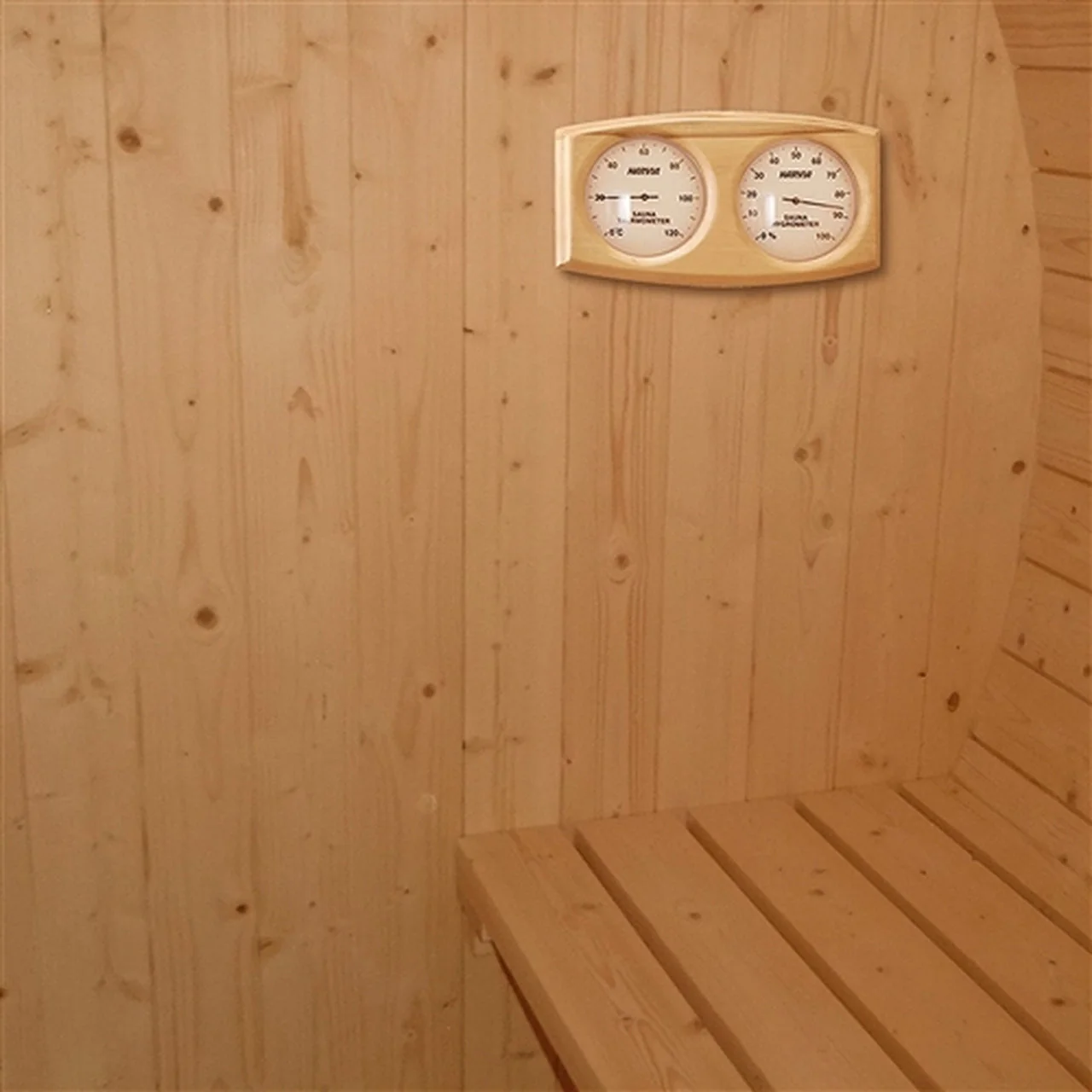 Aleko Outdoor or Indoor White Finland Pine Wet Dry Barrel Sauna - Front Porch Canopy - 9 kW ETL Certified Heater - 6 to 8 Person - Image 18