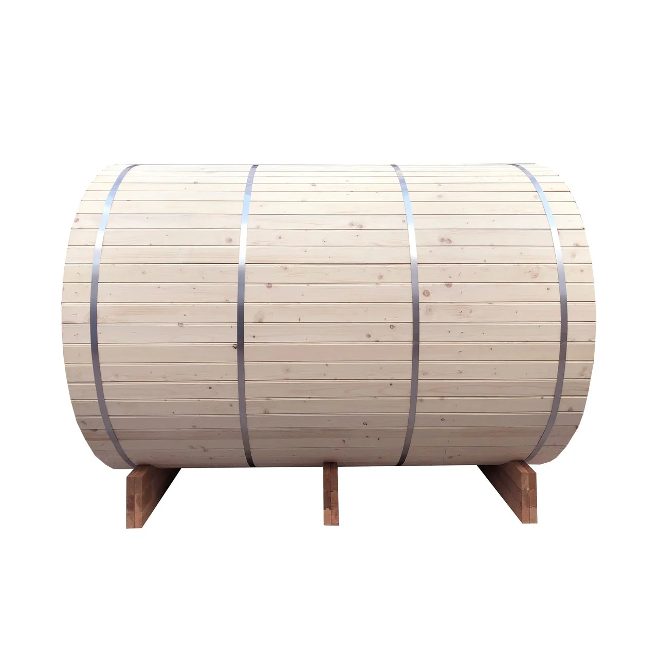 Aleko Outdoor or Indoor White Finland Pine Wet Dry Barrel Sauna - Front Porch Canopy - 9 kW ETL Certified Heater - 6 to 8 Person - Image 22