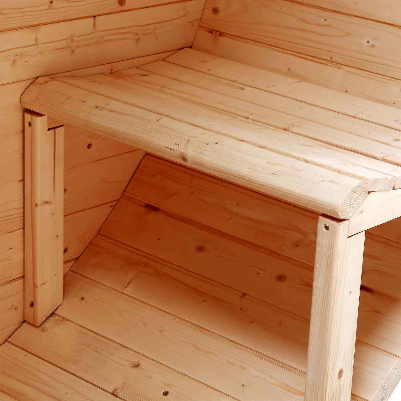 Aleko Outdoor or Indoor White Finland Pine Wet Dry Barrel Sauna - Front Porch Canopy - 9 kW ETL Certified Heater - 6 to 8 Person - Image 4