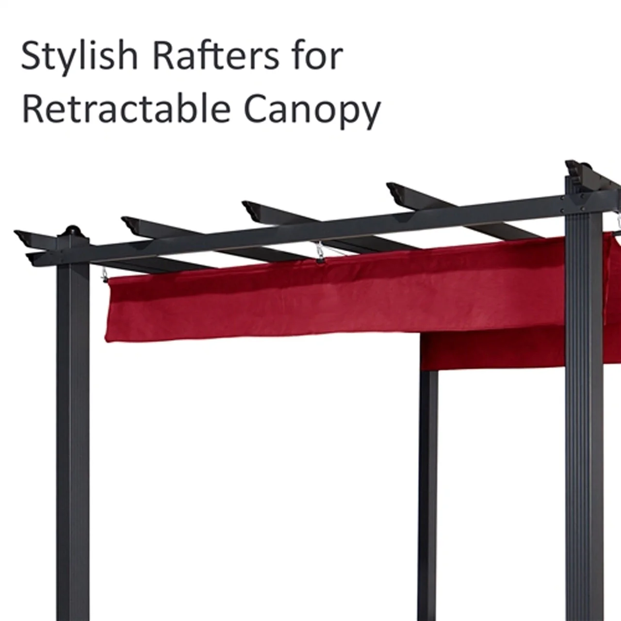 Aleko Pergolas Aluminum Outdoor Canopy Grape Trellis Pergola - 9 x 9 Ft - Burgundy Color - Image 5