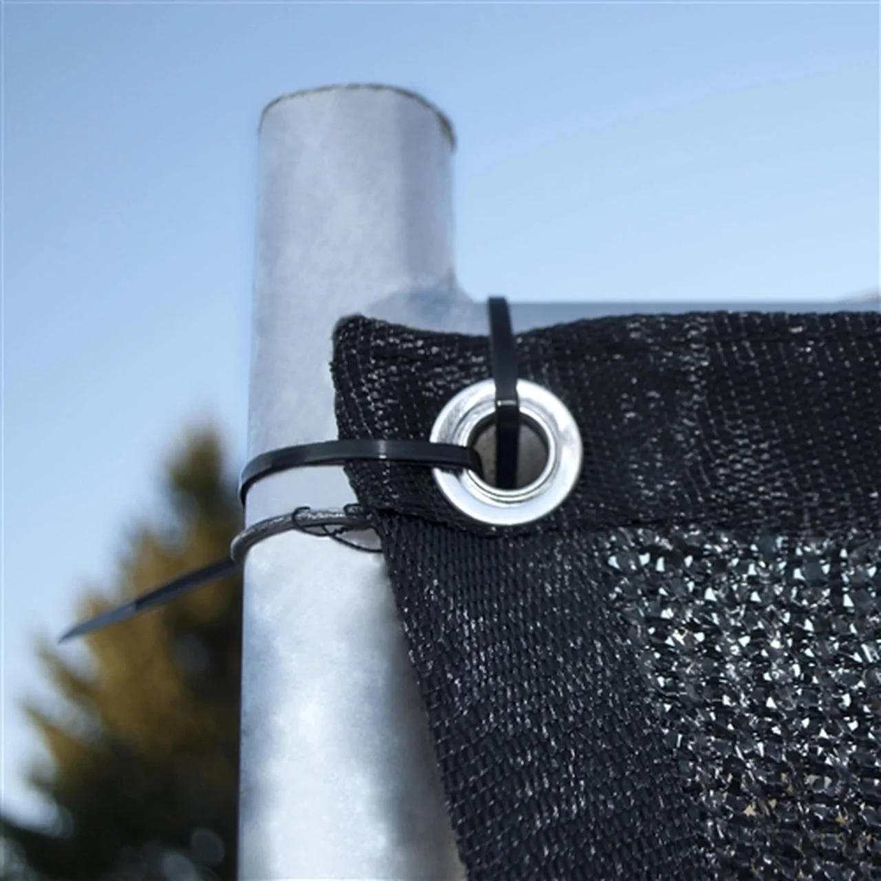 Aleko Privacy Fence Screens Privacy Mesh Fabric Screen Fence with Grommets - 6 x 150 Feet - Black - Image 2