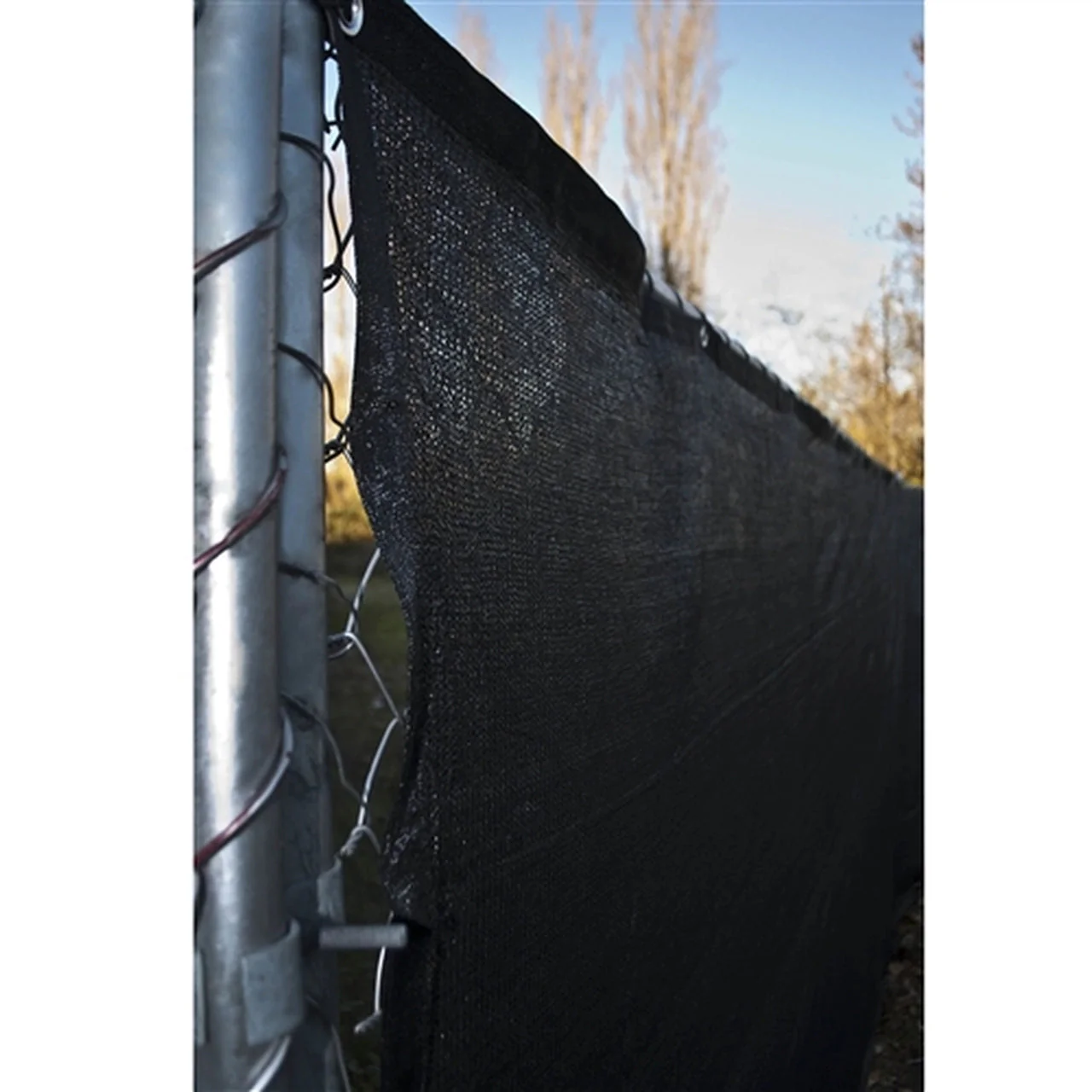 Aleko Privacy Fence Screens Privacy Mesh Fabric Screen Fence with Grommets - 6 x 150 Feet - Black - Image 7
