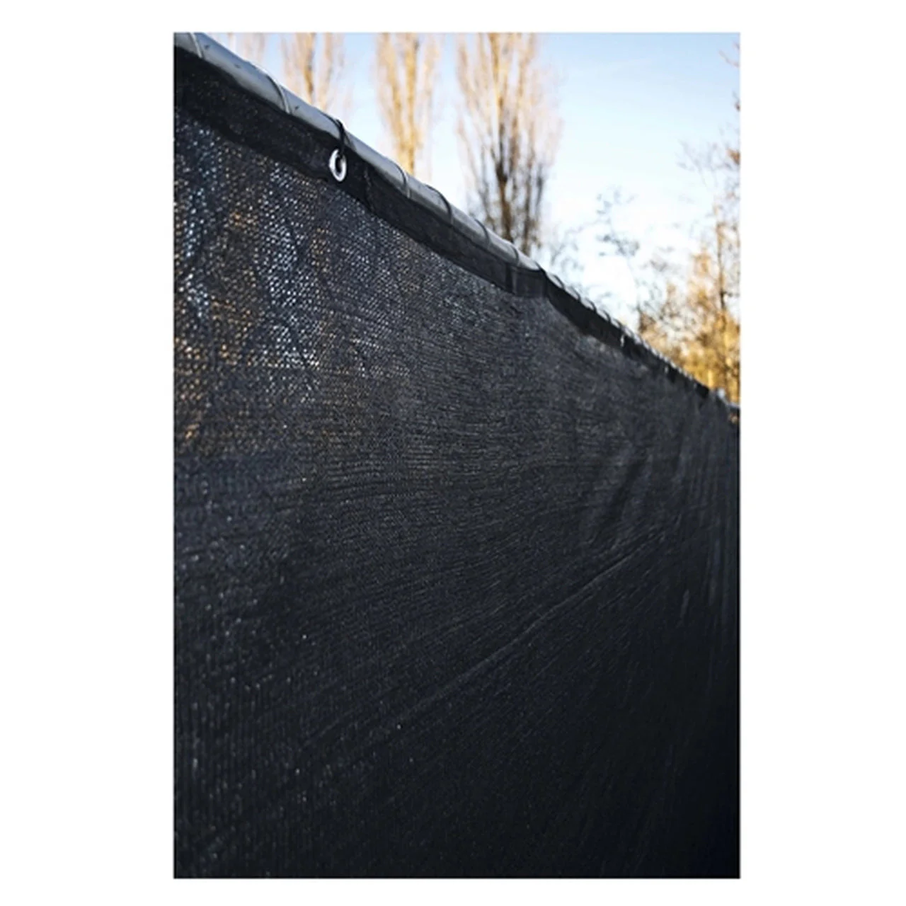 Aleko Privacy Fence Screens Privacy Mesh Fabric Screen Fence with Grommets - 6 x 150 Feet - Black - Image 8