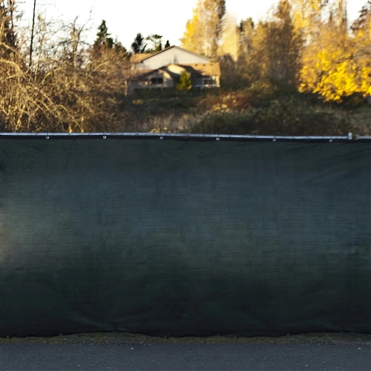 Aleko Privacy Fence Screens Privacy Mesh Fabric Screen Fence with Grommets - 6 x 150 Feet - Dark Green - Image 10