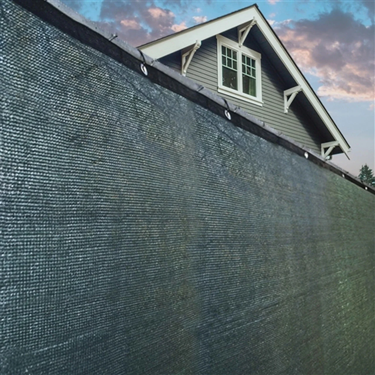 Aleko Privacy Fence Screens Privacy Mesh Fabric Screen Fence with Grommets - 6 x 150 Feet - Dark Green - Image 11
