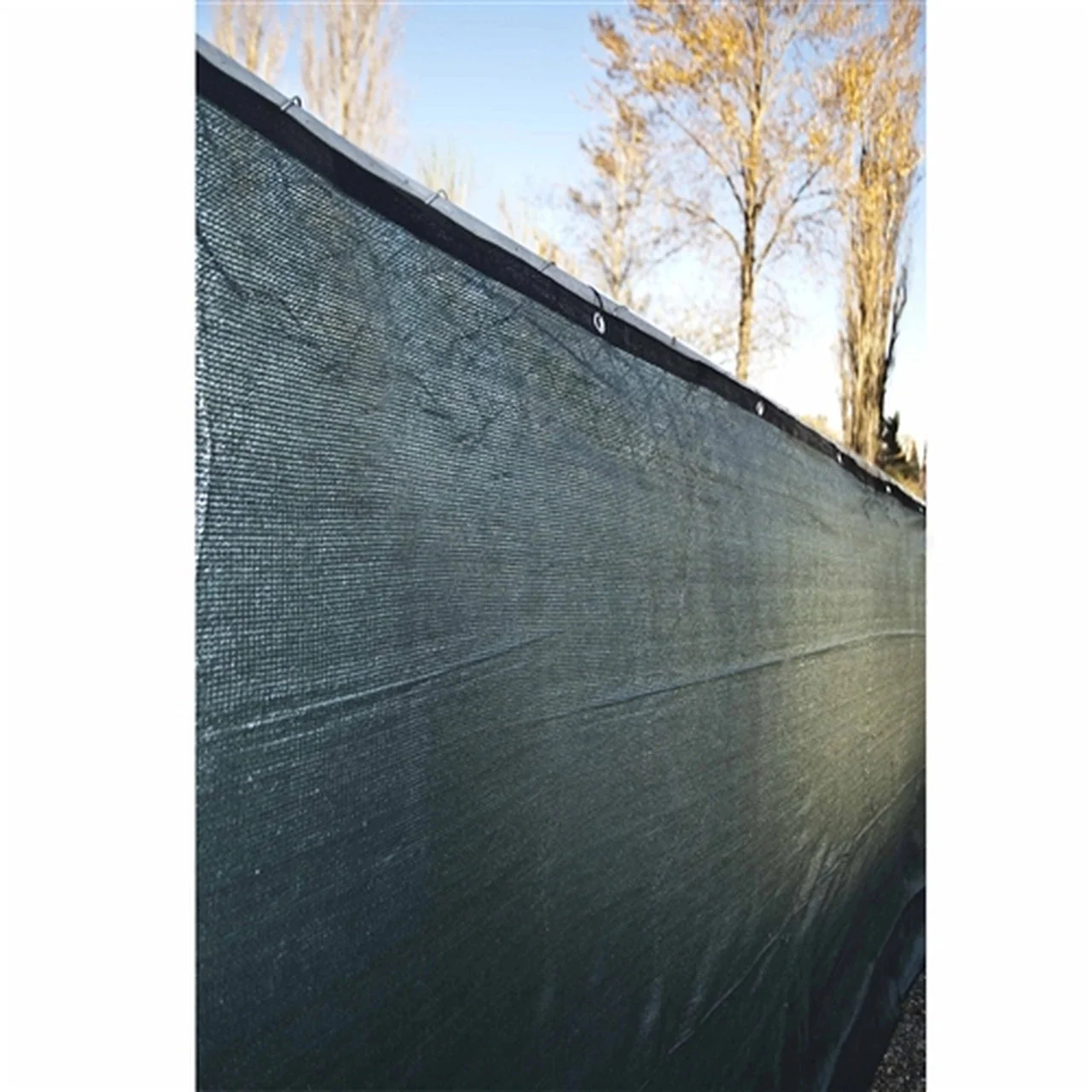 Aleko Privacy Fence Screens Privacy Mesh Fabric Screen Fence with Grommets - 6 x 150 Feet - Dark Green - Image 6