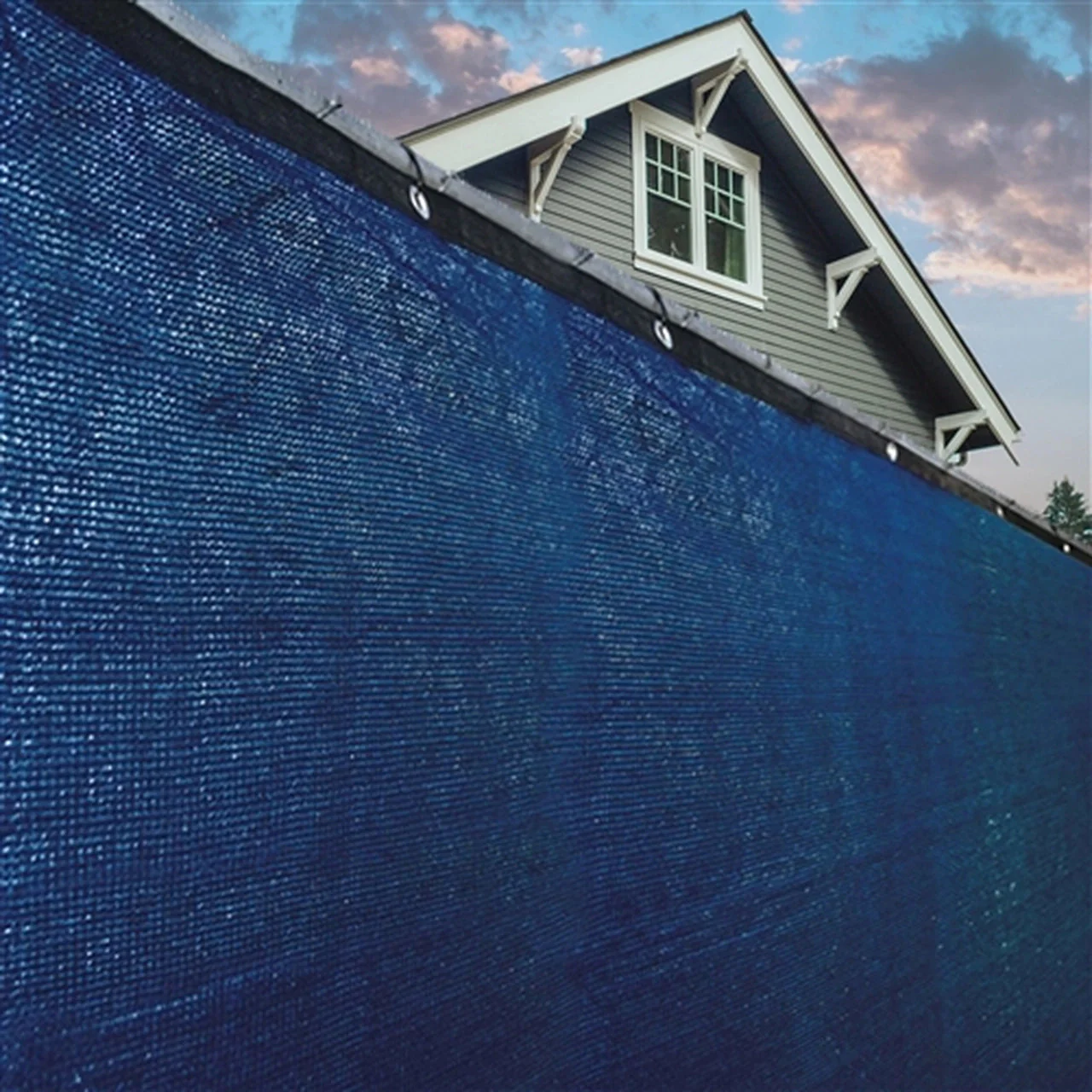 Aleko Privacy Fence Screens Privacy Mesh Fabric Screen Fence with Grommets - 6 x 50 Feet - Blue - Image 6