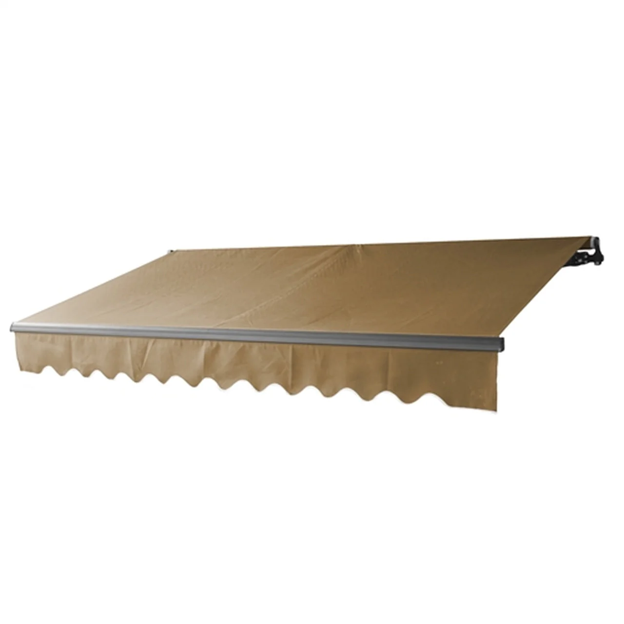 Aleko Retractable Black Frame Patio Awning 10 x 8 Feet - Sand - Image 2