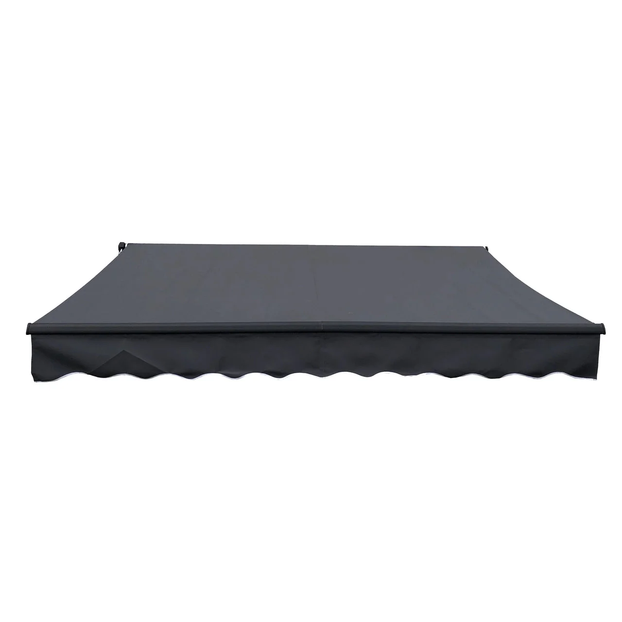 Aleko Retractable Black Frame Patio Awning 12 x 10 Feet - Gray