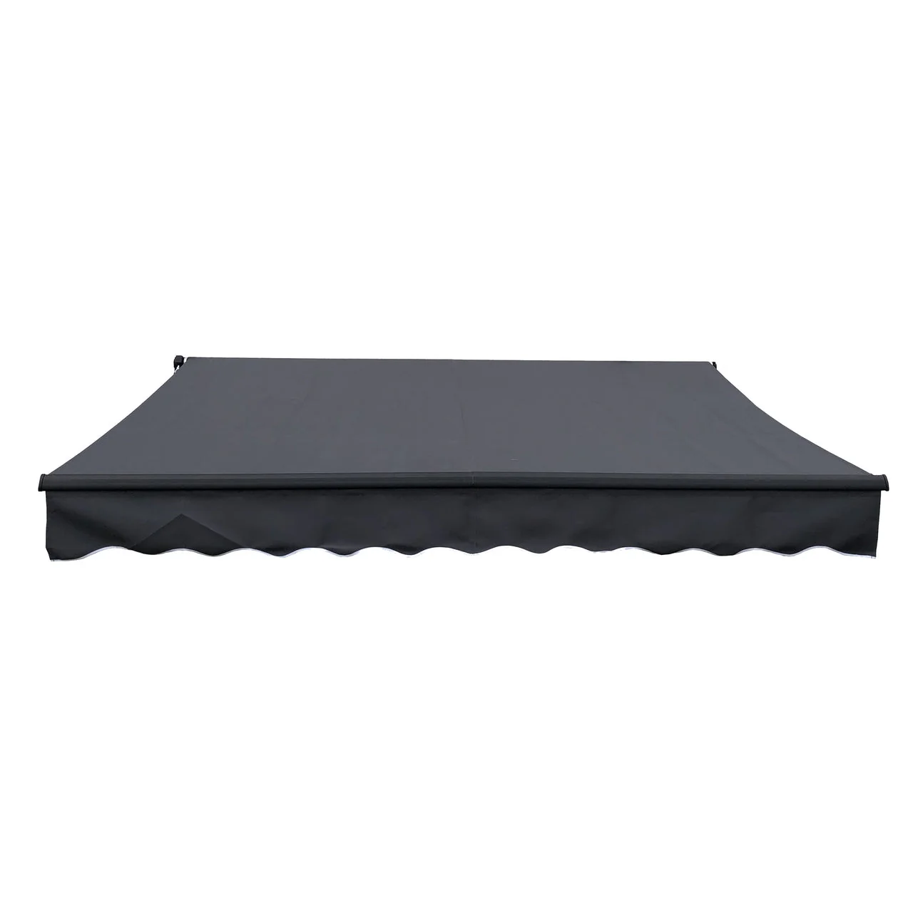 Aleko Retractable Black Frame Patio Awning 13 x 10 Feet - Gray