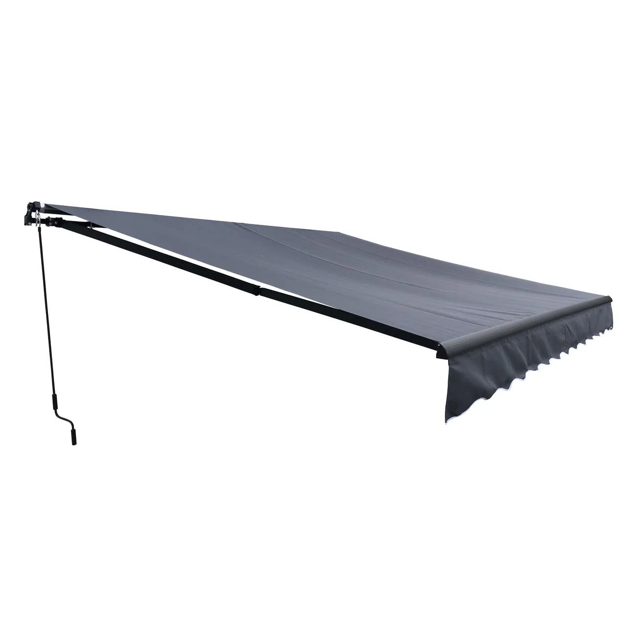 Aleko Retractable Black Frame Patio Awning 13 x 10 Feet - Gray - Image 3